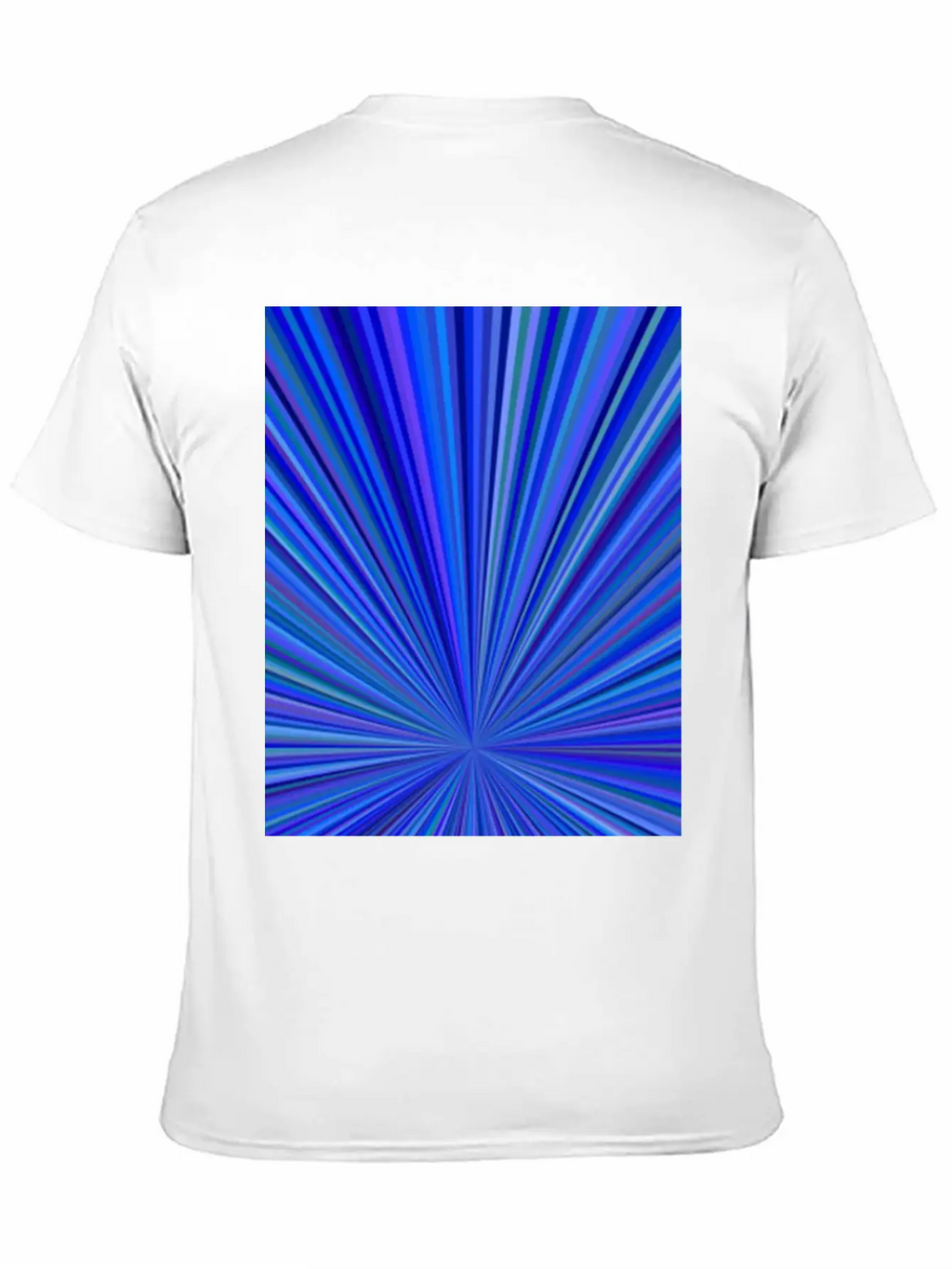 Blue Gradient Abstract Ray Burst Pattern Basic Graphic T-Shirt – Daily Comfort In Soft Cotton