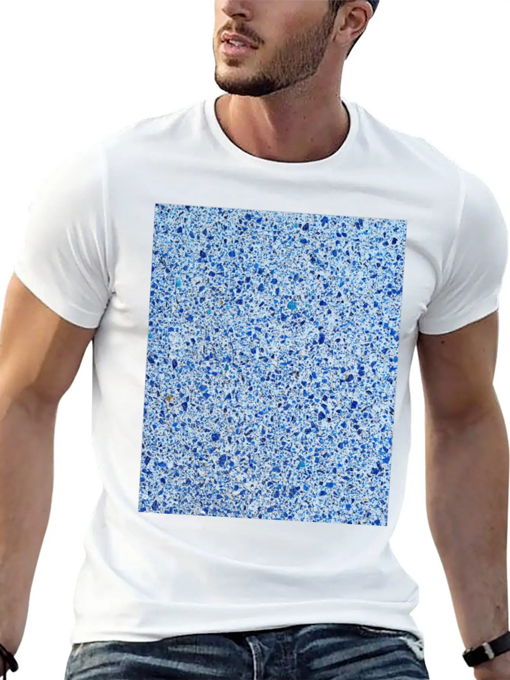 Blue Speckled Stone Stylish Everyday T-Shirt – Unisex Basic Cotton Tee