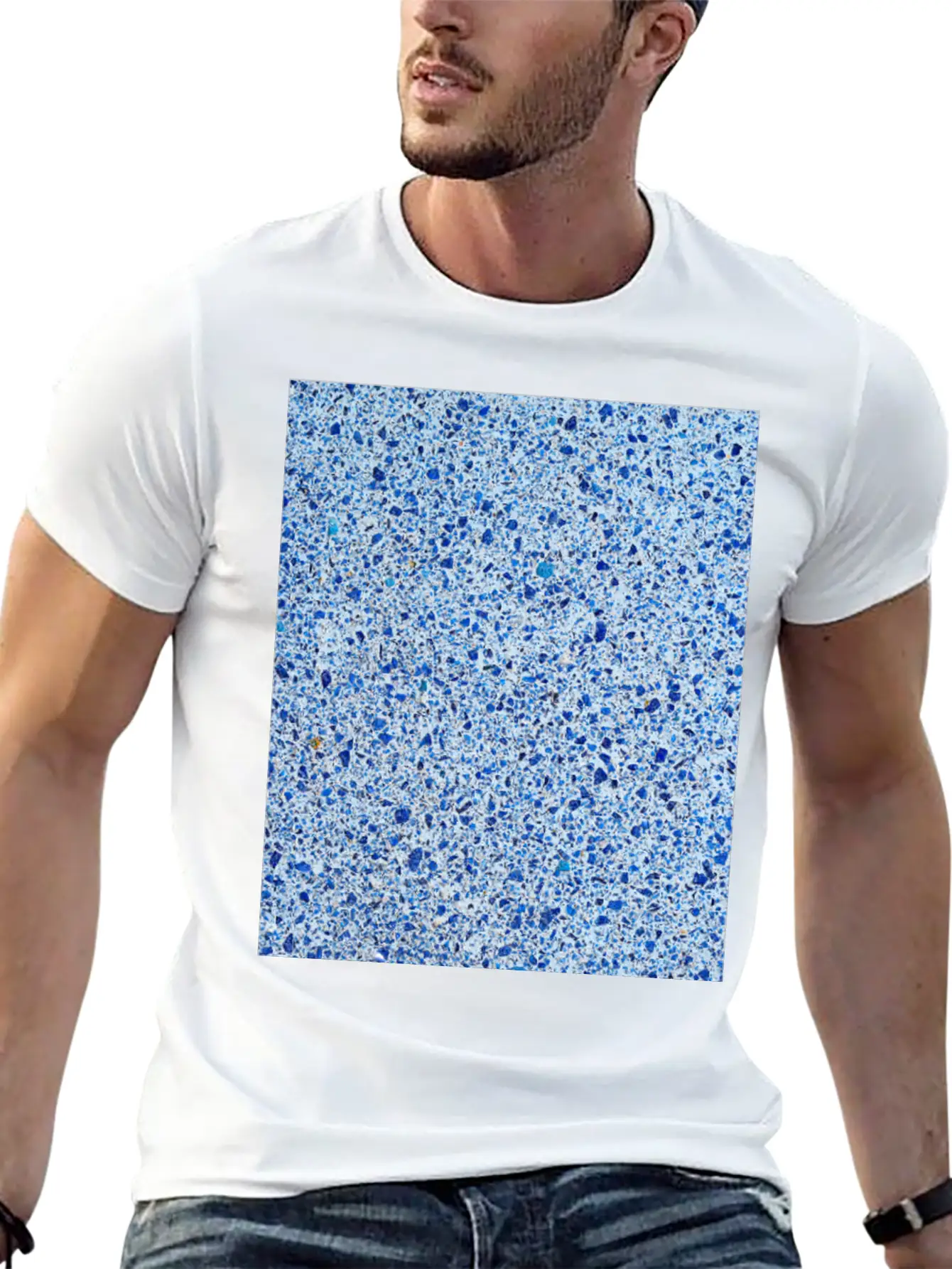 Blue Speckled Stone Stylish Everyday T-Shirt – Unisex Basic Cotton Tee