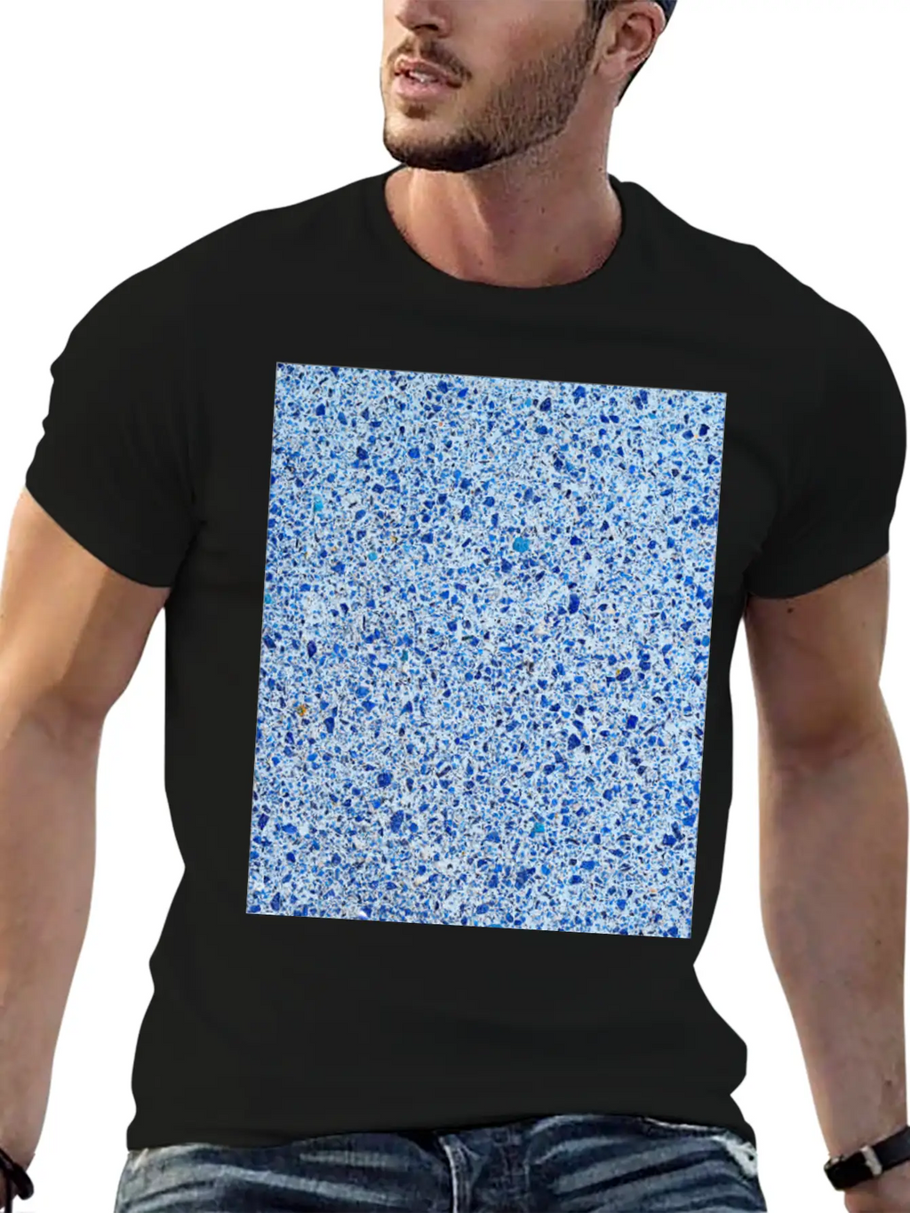 Blue Speckled Stone Stylish Everyday T-Shirt – Unisex Basic Cotton Tee