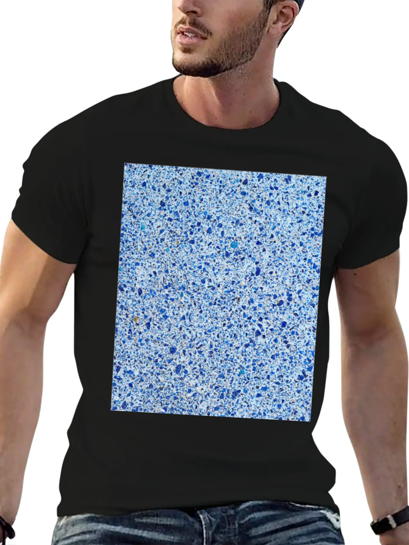 Blue Speckled Stone Stylish Everyday T-Shirt – Unisex Basic Cotton Tee