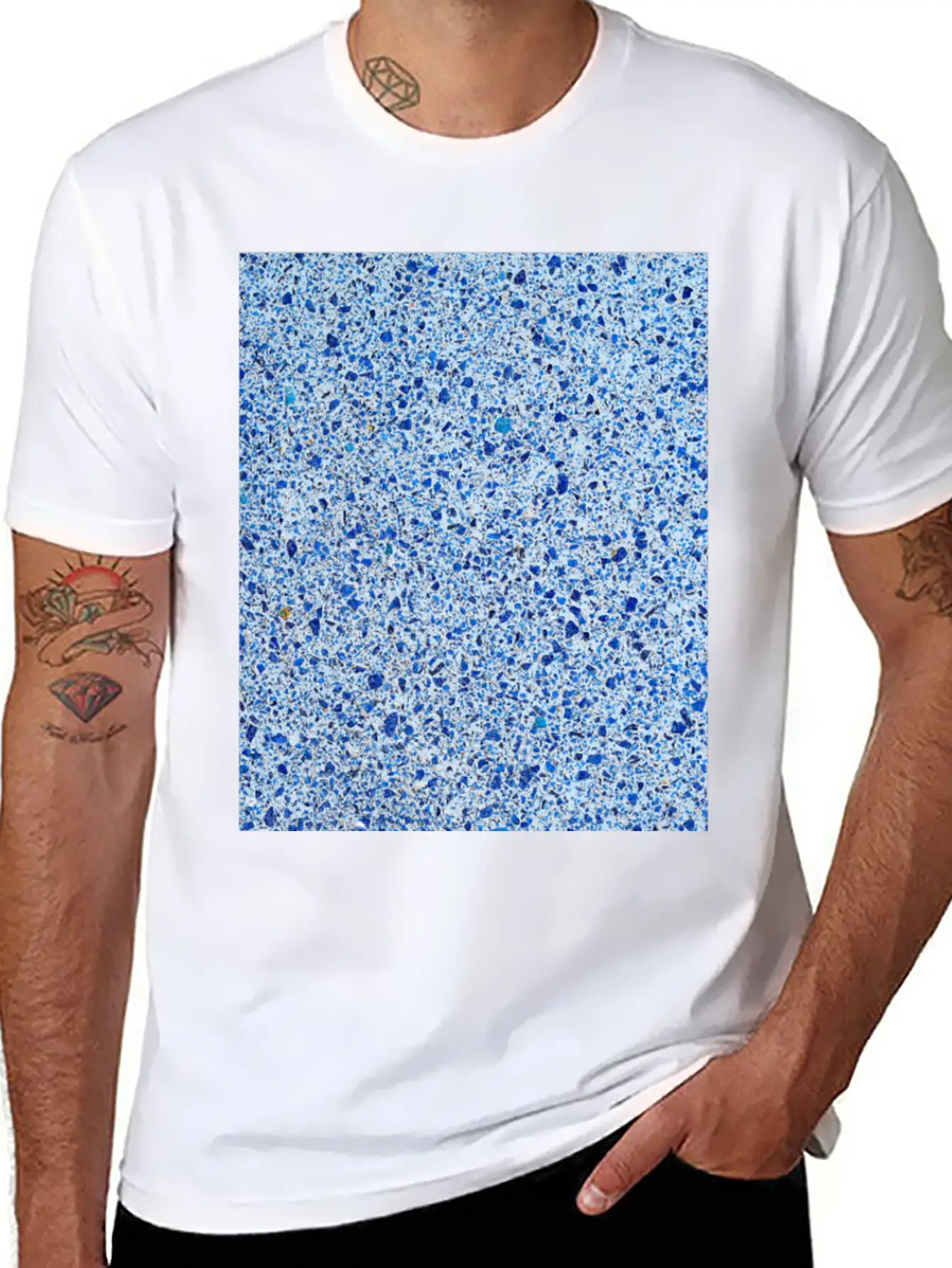 Blue Speckled Stone Stylish Everyday T-Shirt – Unisex Basic Cotton Tee