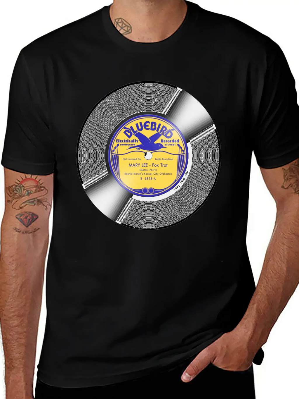 Bluebird Record Label Basic Graphic T-Shirt – Daily Comfort In Soft Cotton