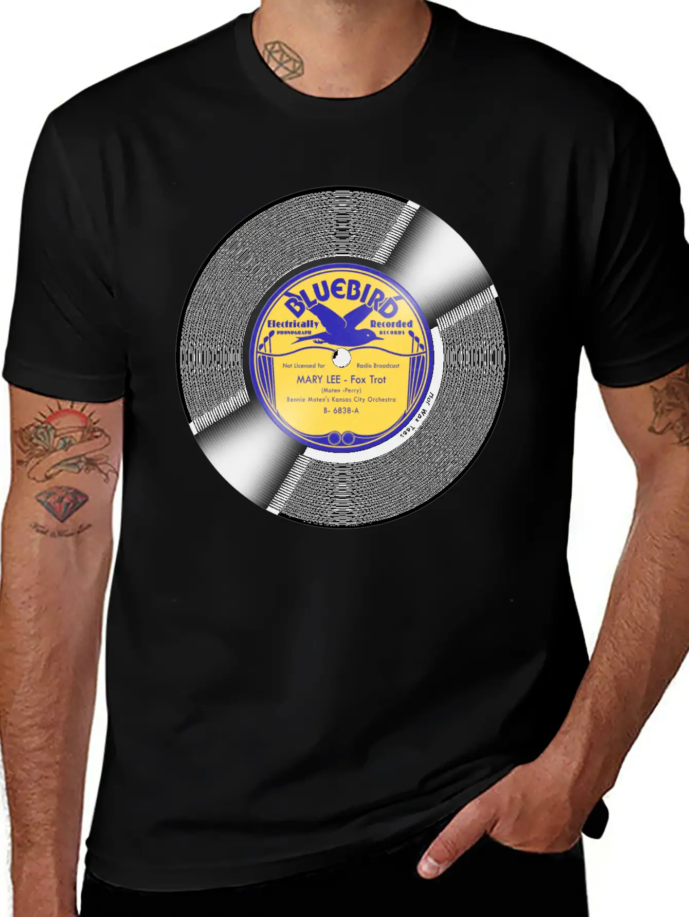 Bluebird Record Label Basic Graphic T-Shirt – Daily Comfort In Soft Cotton