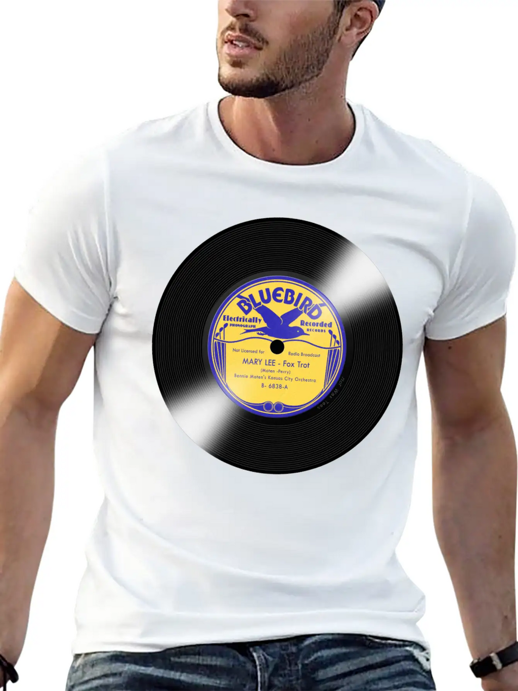 Bluebird Record Label Basic Graphic T-Shirt – Daily Comfort In Soft Cotton