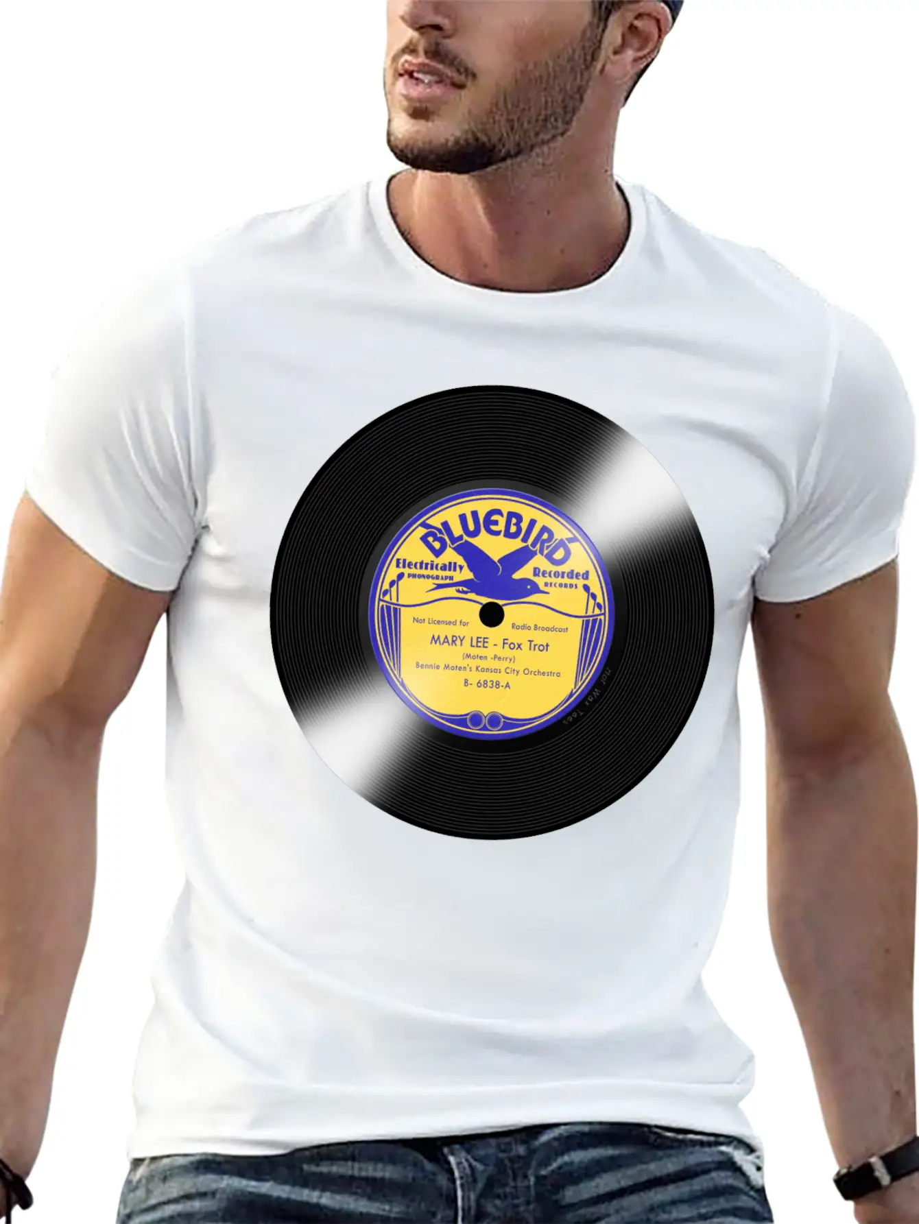 Bluebird Record Label Basic Graphic T-Shirt – Daily Comfort In Soft Cotton
