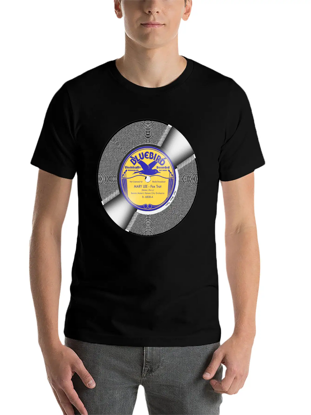 Bluebird Record Label Basic Graphic T-Shirt – Daily Comfort In Soft Cotton