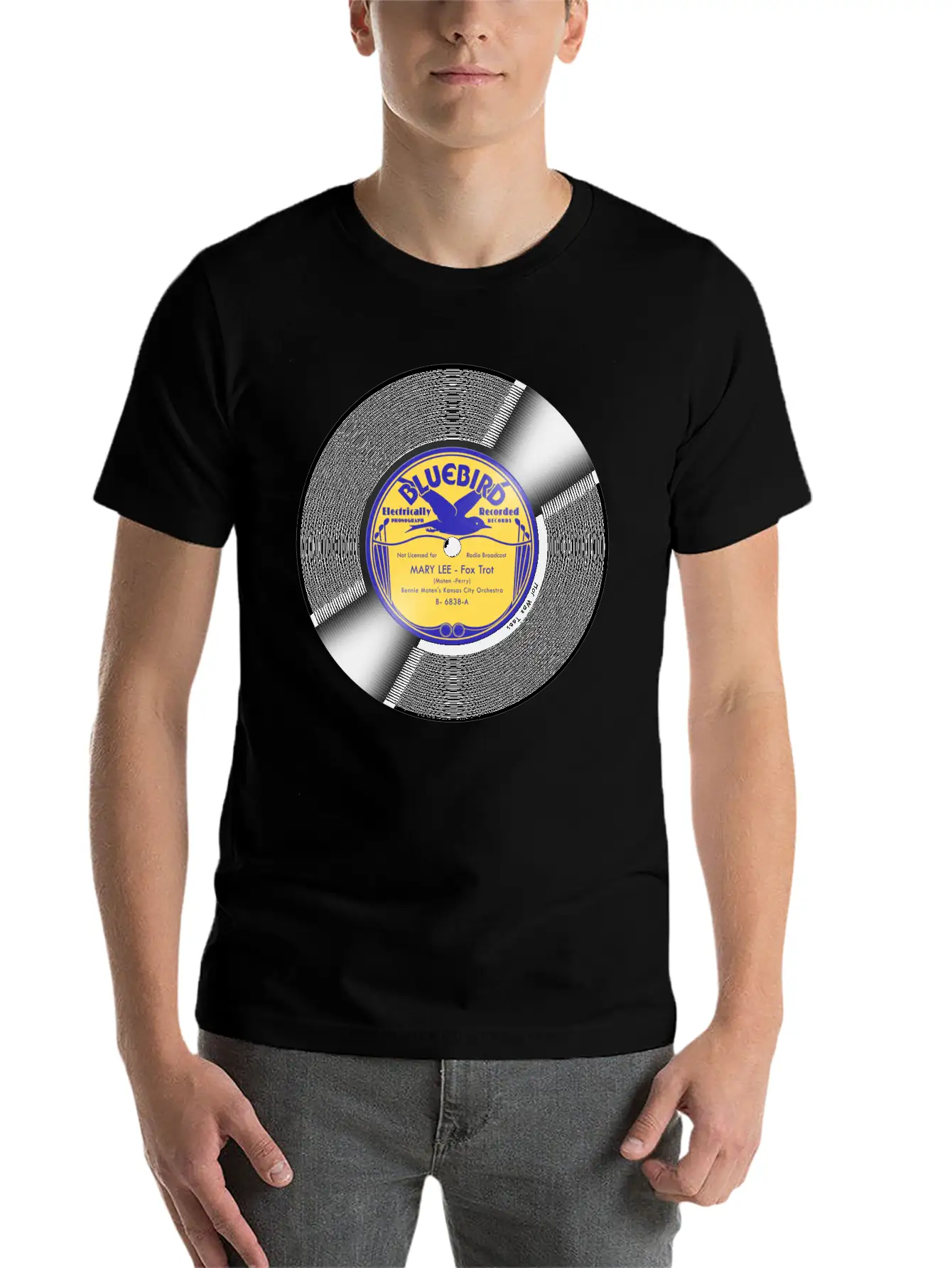 Bluebird Record Label Basic Graphic T-Shirt – Daily Comfort In Soft Cotton