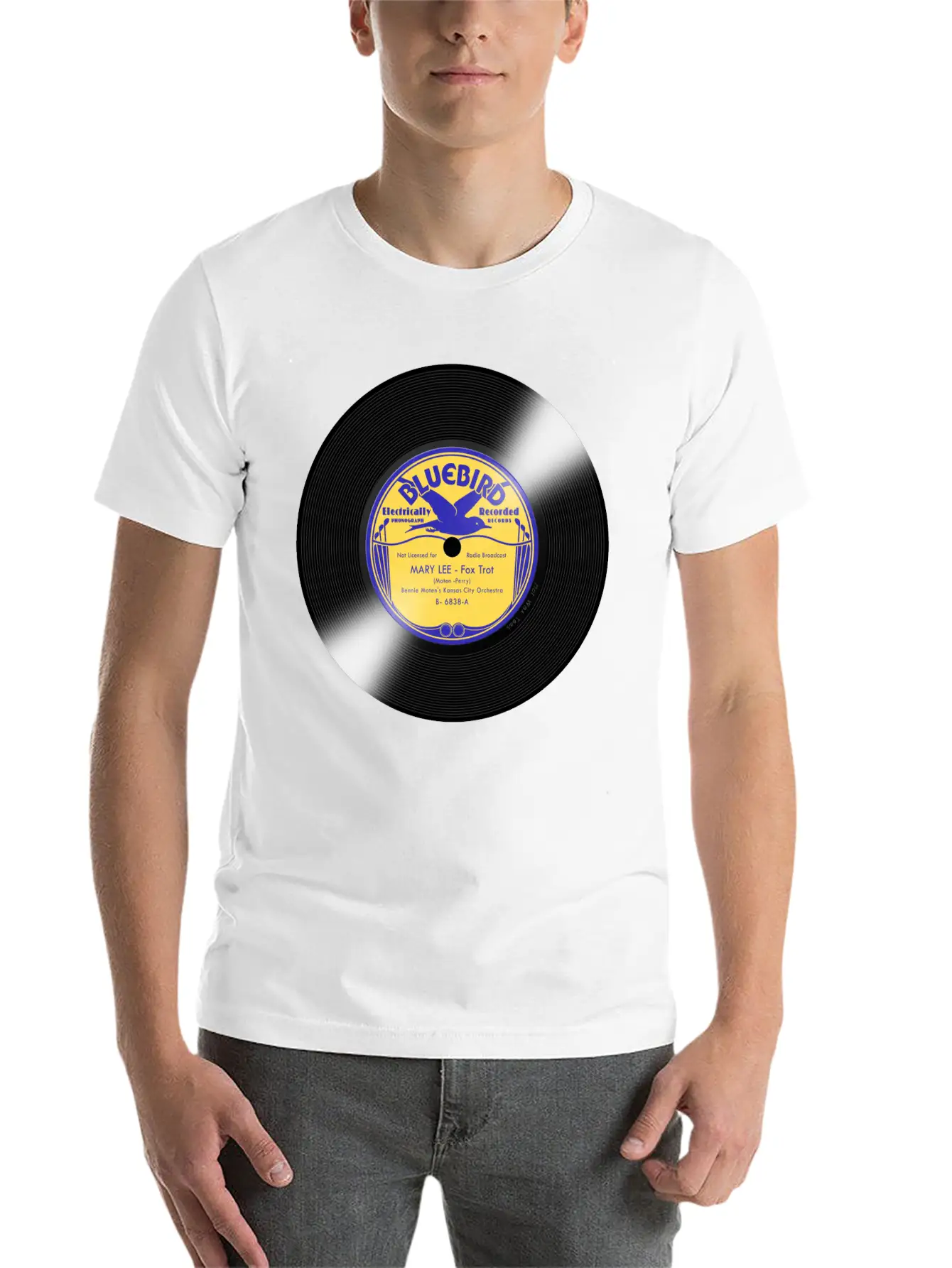 Bluebird Record Label Basic Graphic T-Shirt – Daily Comfort In Soft Cotton