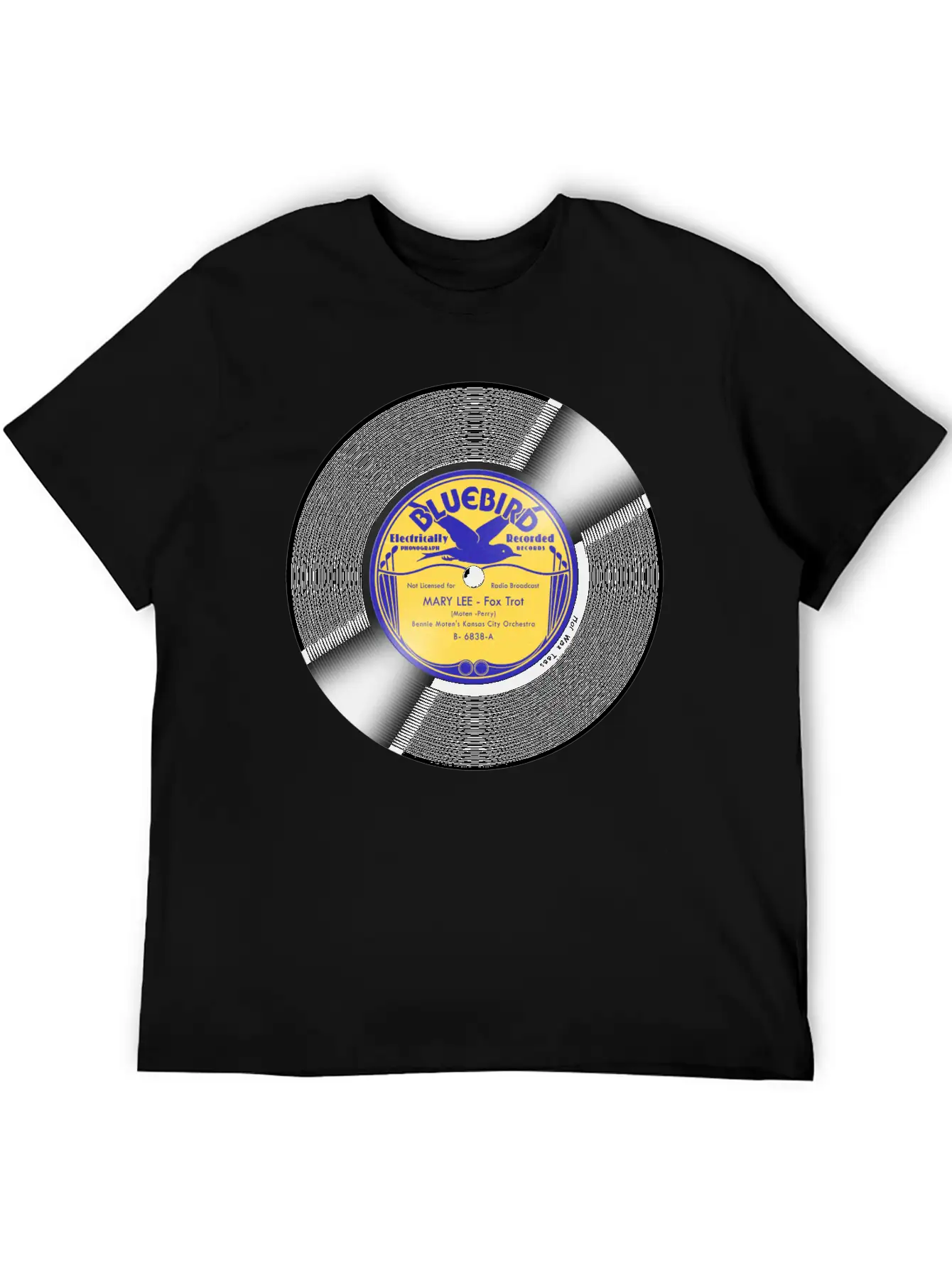 Bluebird Record Label Basic Graphic T-Shirt – Daily Comfort In Soft Cotton