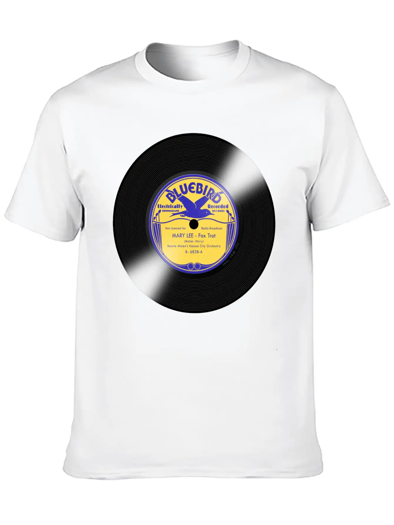 Bluebird Record Label Basic Graphic T-Shirt – Daily Comfort In Soft Cotton