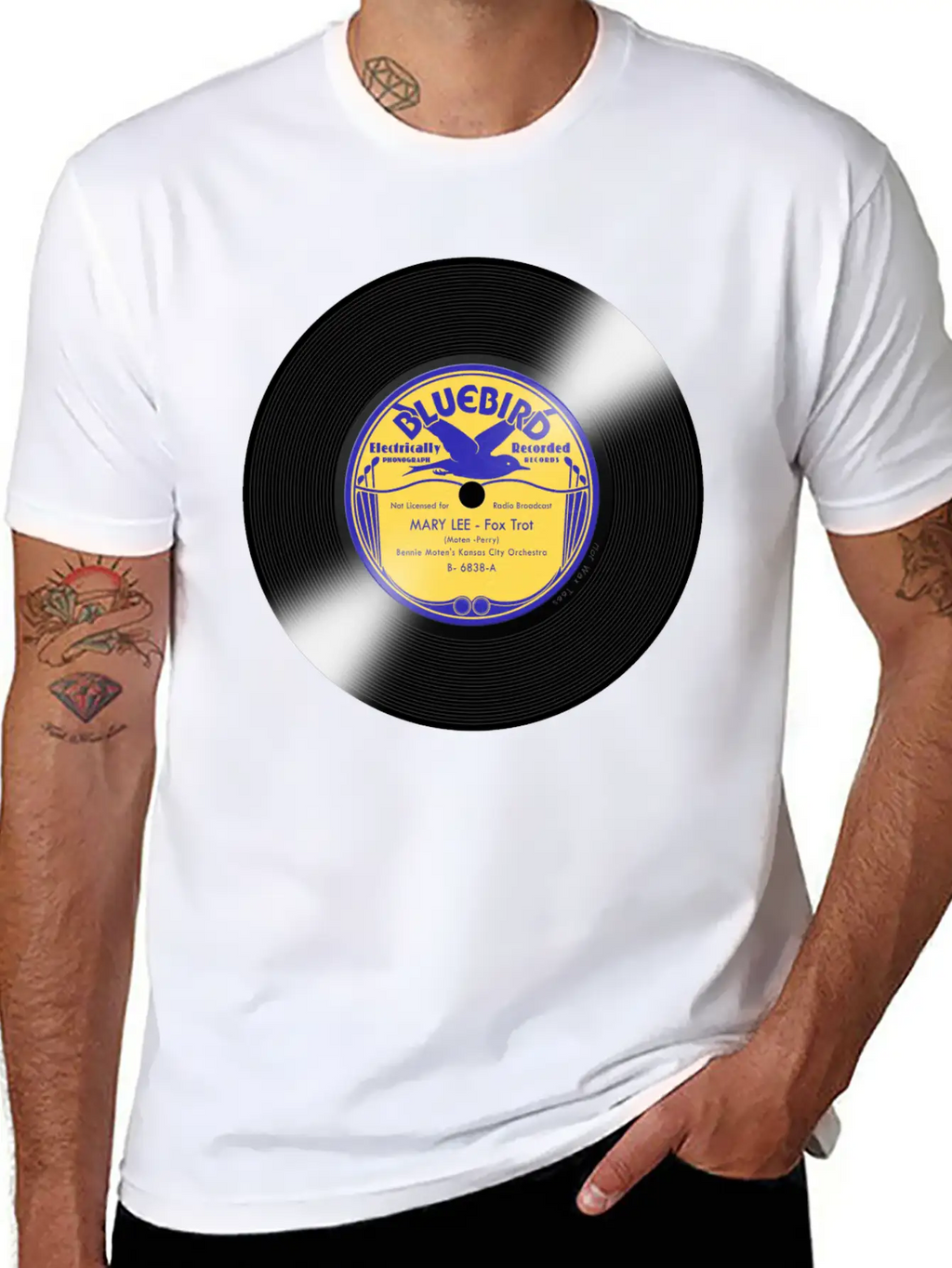 Bluebird Record Label Basic Graphic T-Shirt – Daily Comfort In Soft Cotton