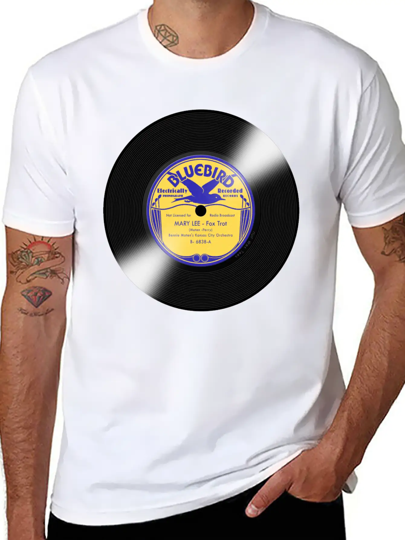 Bluebird Record Label Basic Graphic T-Shirt – Daily Comfort In Soft Cotton