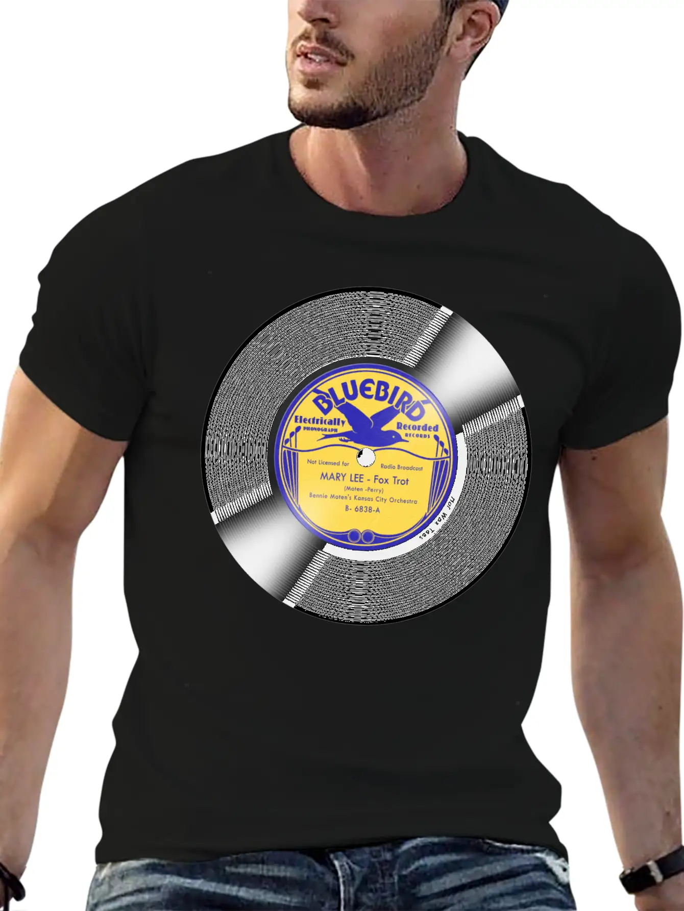 Bluebird Record Label Basic Graphic T-Shirt – Daily Comfort In Soft Cotton
