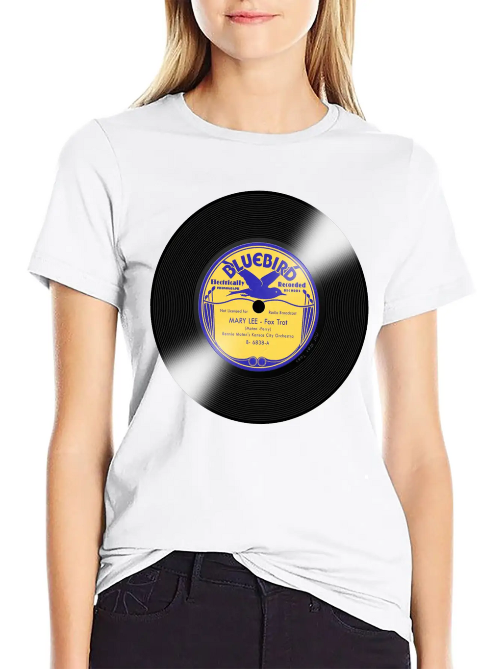Bluebird Record Label Basic Graphic T-Shirt – Daily Comfort In Soft Cotton