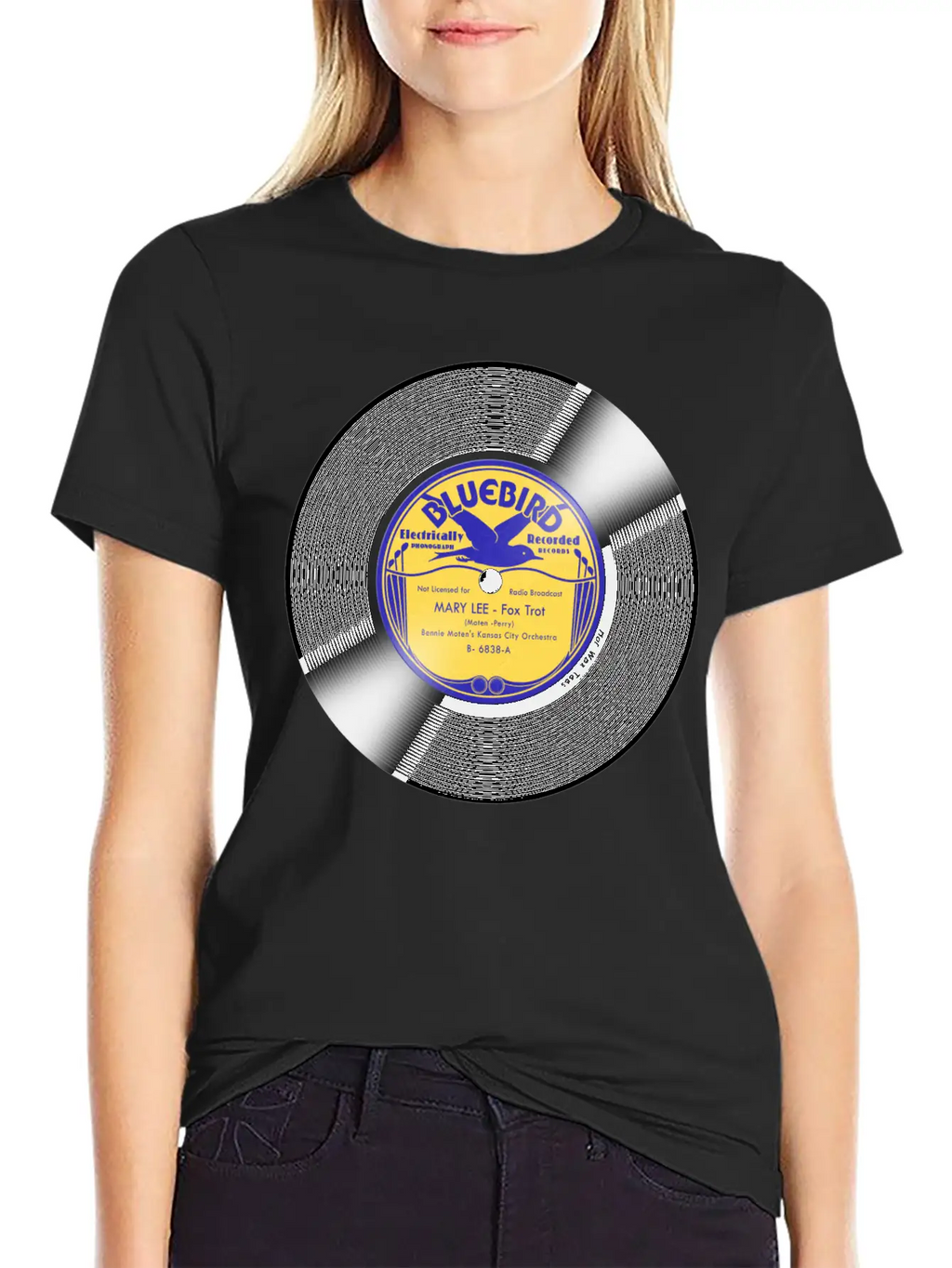 Bluebird Record Label Basic Graphic T-Shirt – Daily Comfort In Soft Cotton