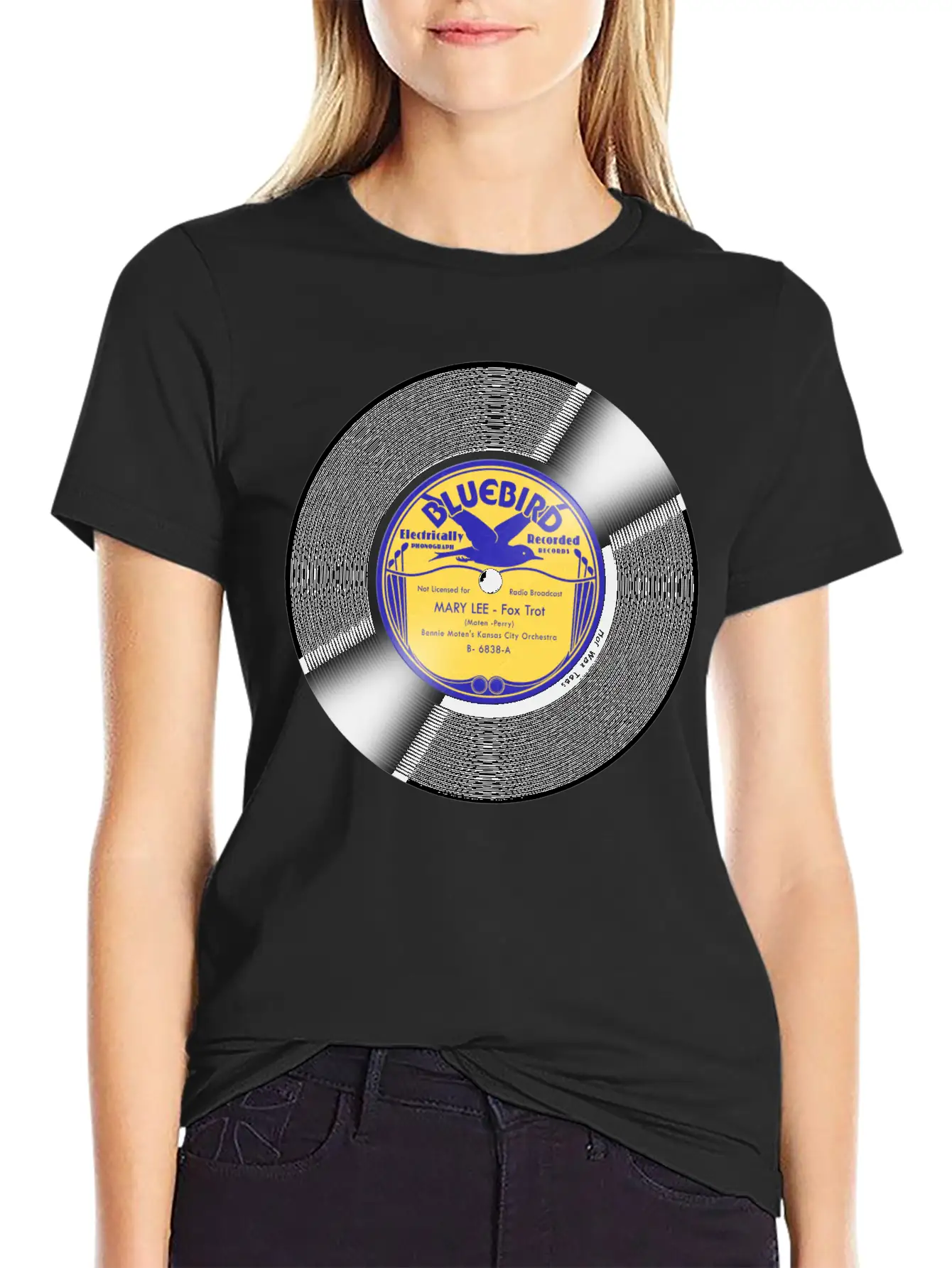 Bluebird Record Label Basic Graphic T-Shirt – Daily Comfort In Soft Cotton