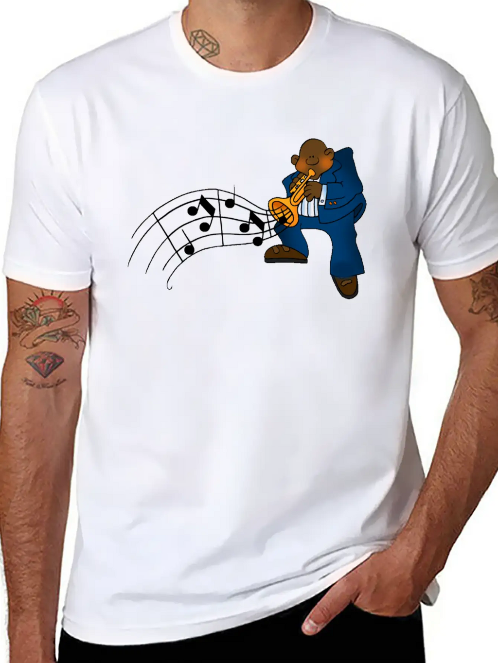 Blues Music Clipart Essential Cotton Tee For Daily Outfits – Unisex Style
