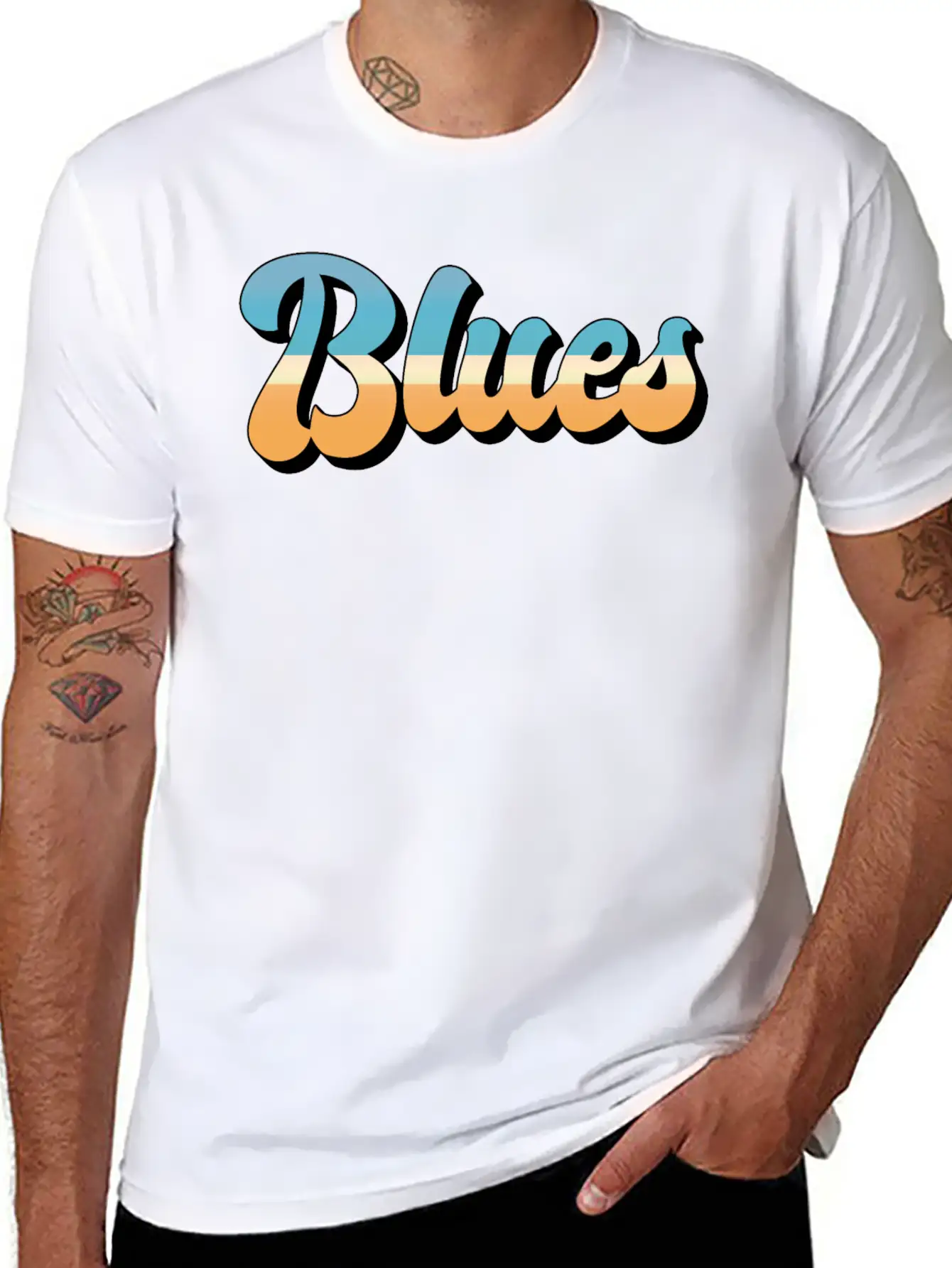 Blues Music Musician Rhythm Musical Band Rock Stylish Everyday T-Shirt – Unisex Basic Cotton Tee