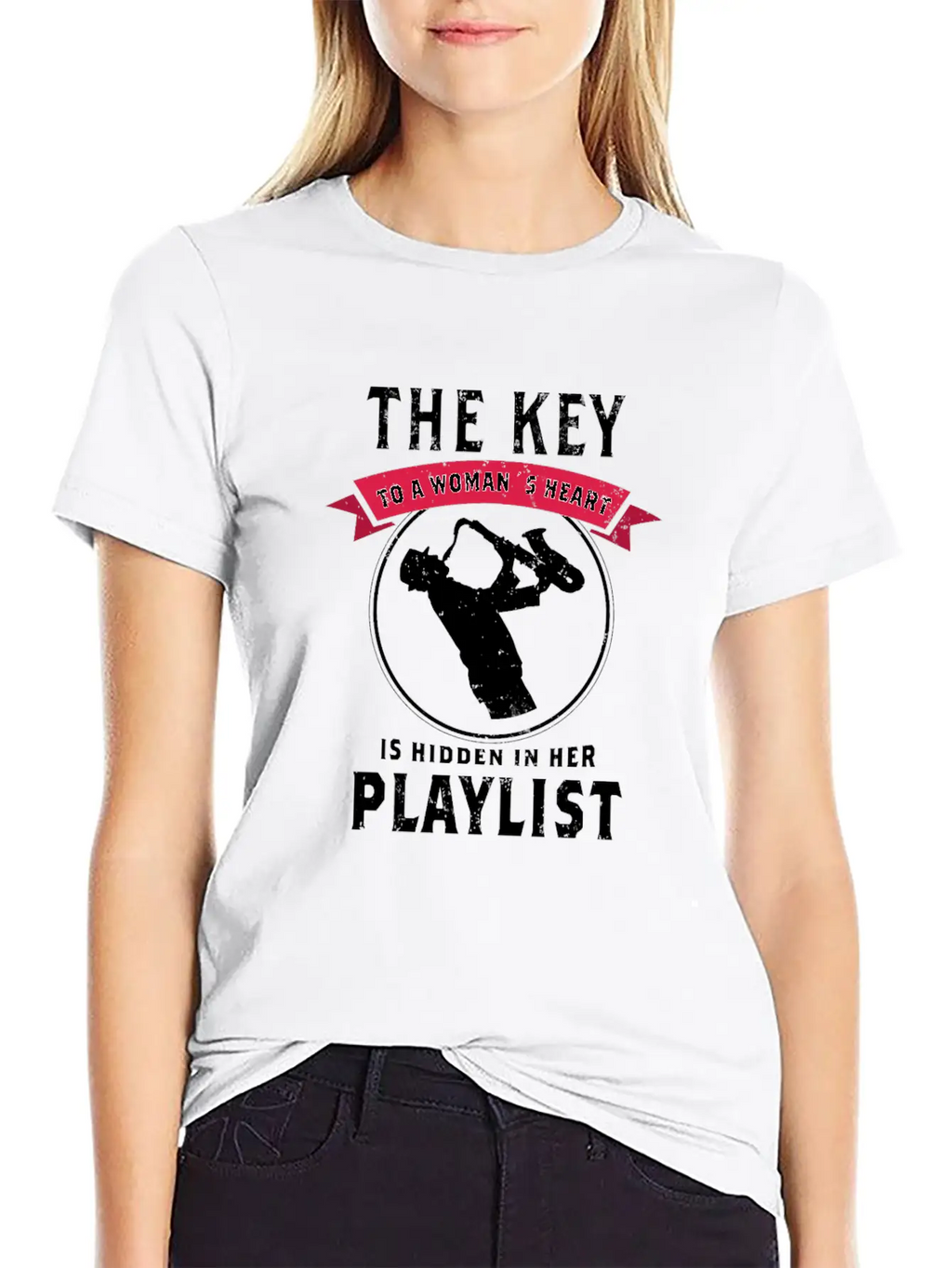 Blues Saxophone Design For Blues Girl Breathable Graphic T-Shirt – Perfect For Casual Days