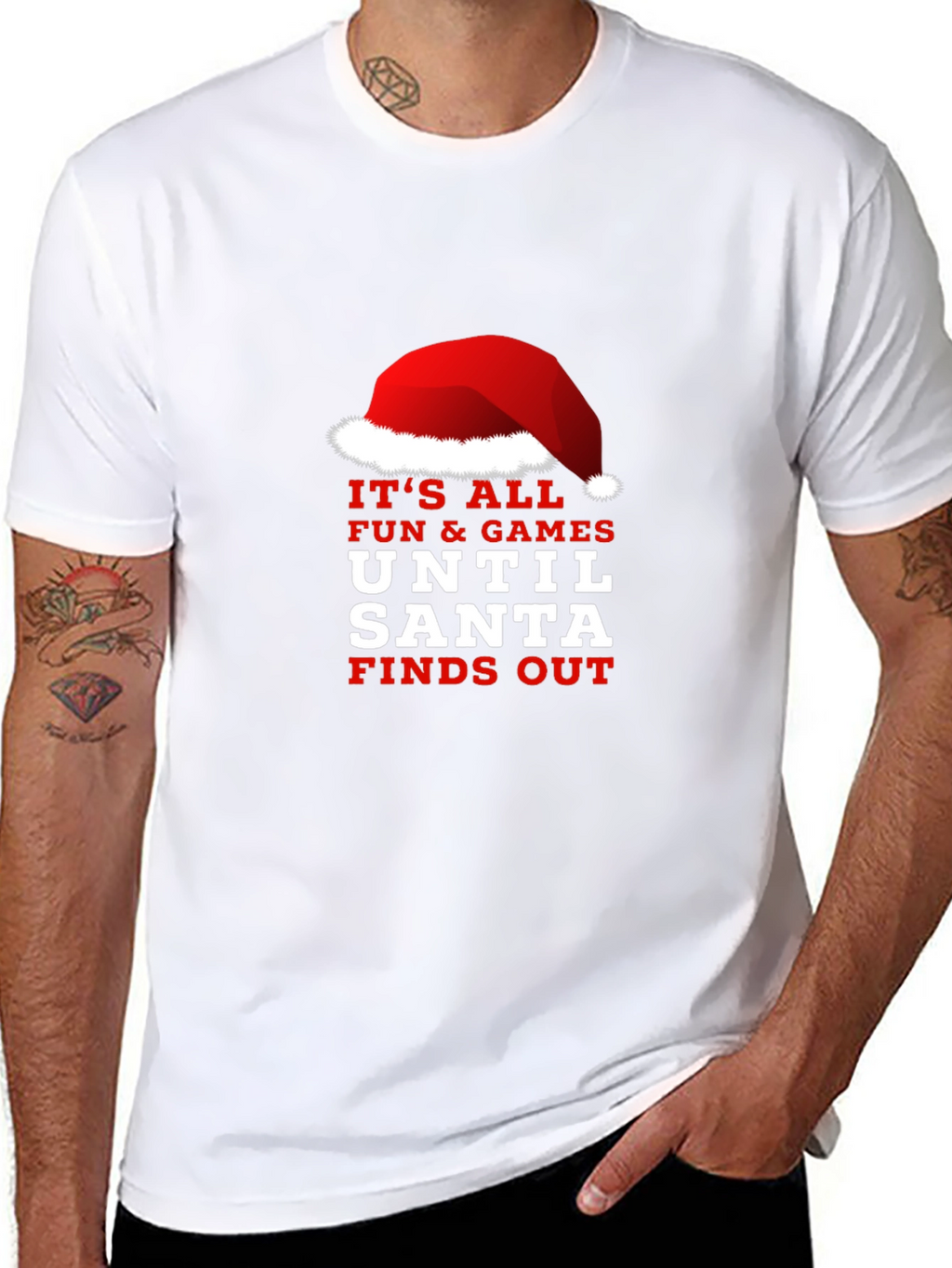 Funny Santa Finds Out Christmas Graphic Tee