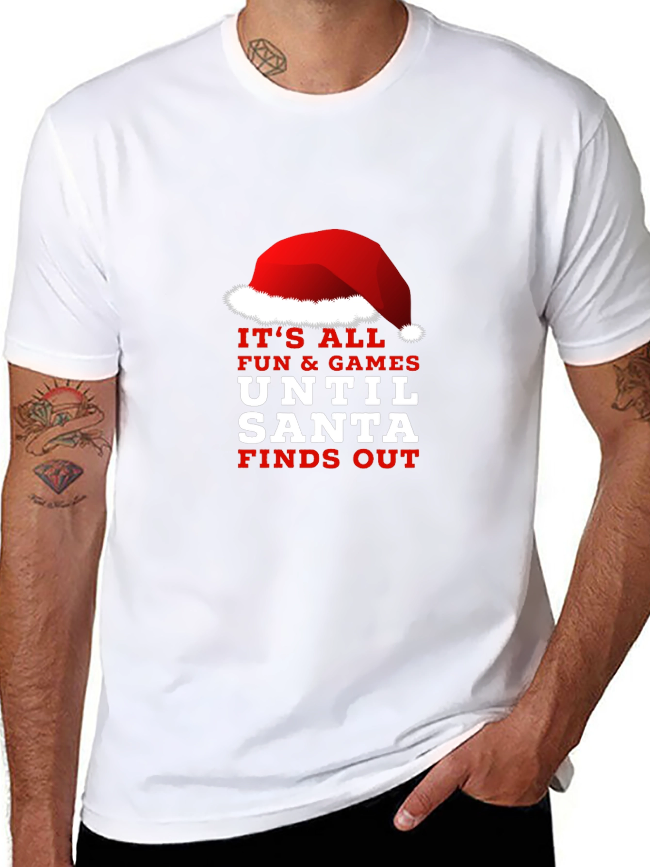 Funny Santa Finds Out Christmas Graphic Tee