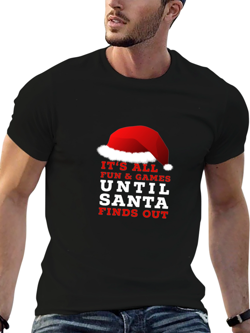 Funny Santa Finds Out Christmas Graphic Tee