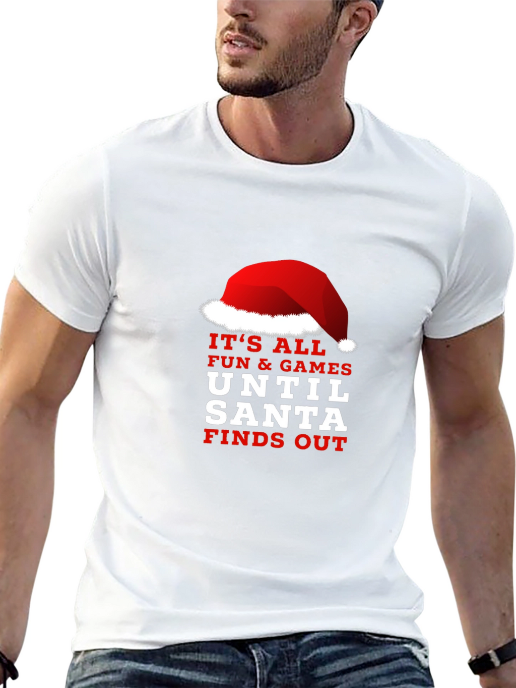 Funny Santa Finds Out Christmas Graphic Tee
