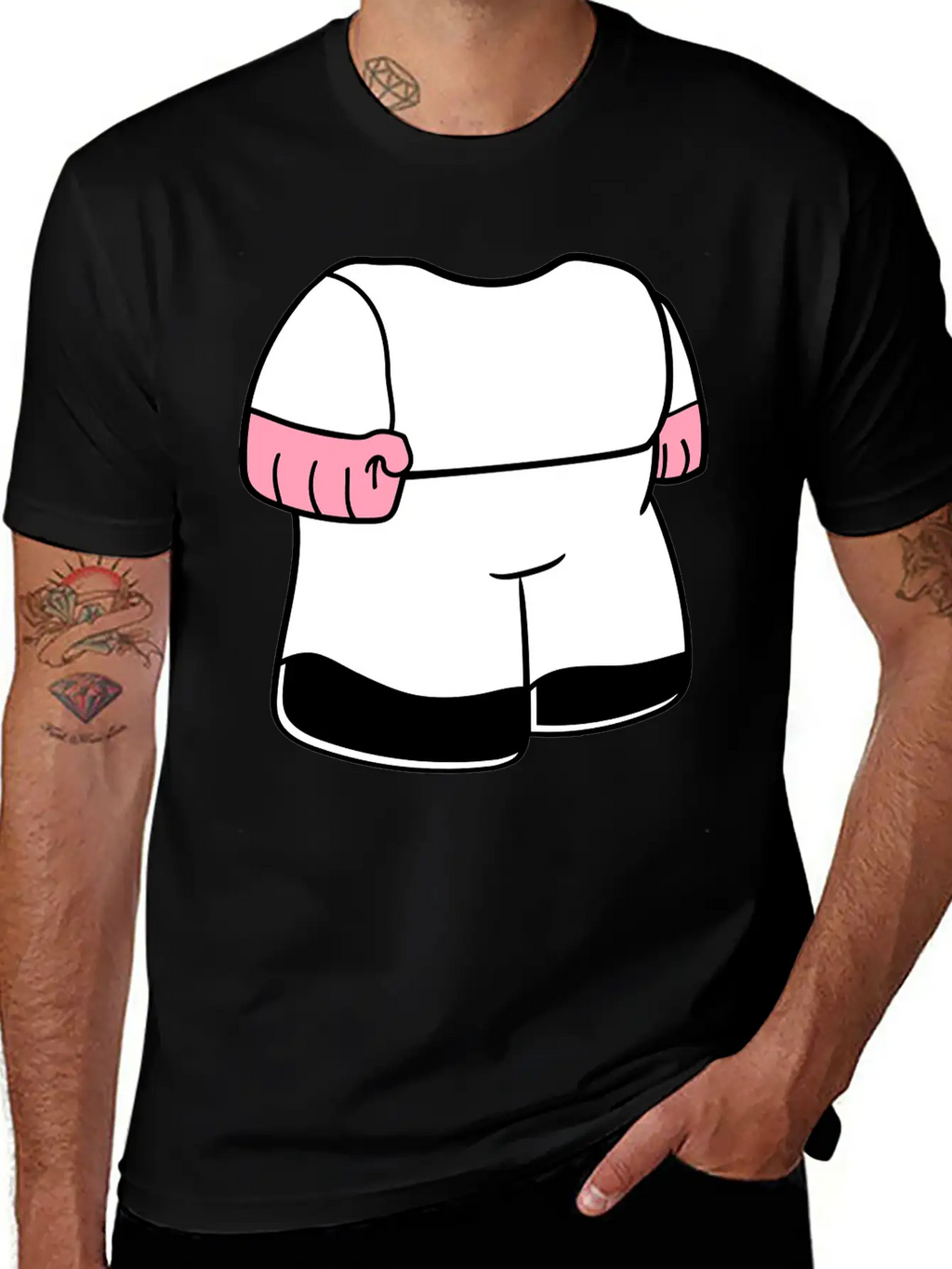 Body Dwarf Small Mini Face Head Funny Cartoon Cart Essential Cotton Tee For Daily Outfits – Unisex Style
