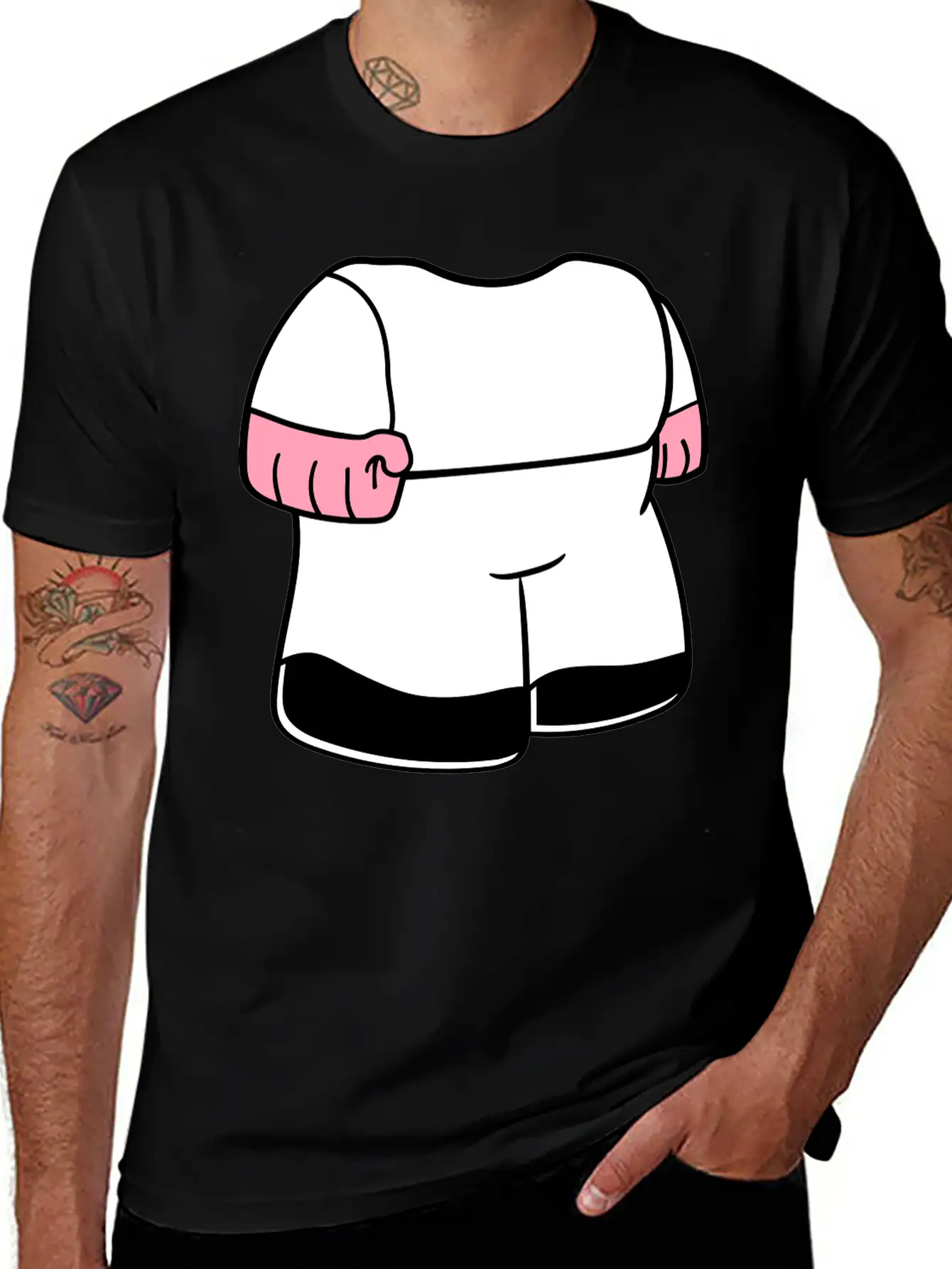 Body Dwarf Small Mini Face Head Funny Cartoon Cart Essential Cotton Tee For Daily Outfits – Unisex Style