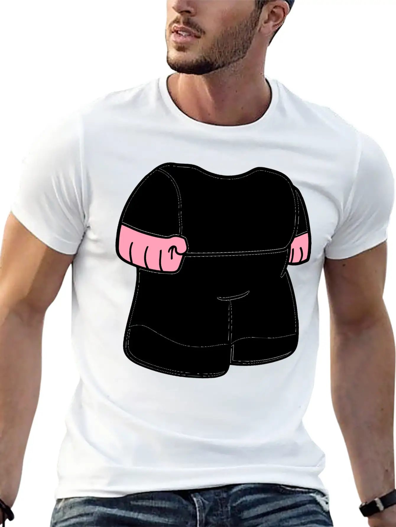 Body Dwarf Small Mini Face Head Funny Cartoon Cart Essential Cotton Tee For Daily Outfits – Unisex Style