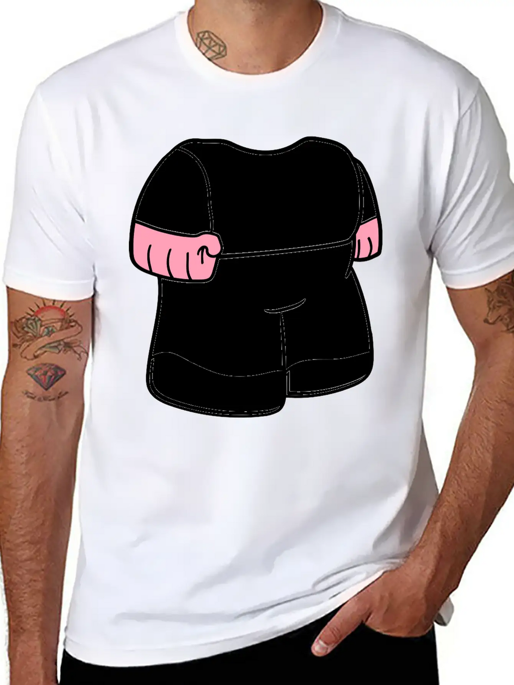 Body Dwarf Small Mini Face Head Funny Cartoon Cart Essential Cotton Tee For Daily Outfits – Unisex Style