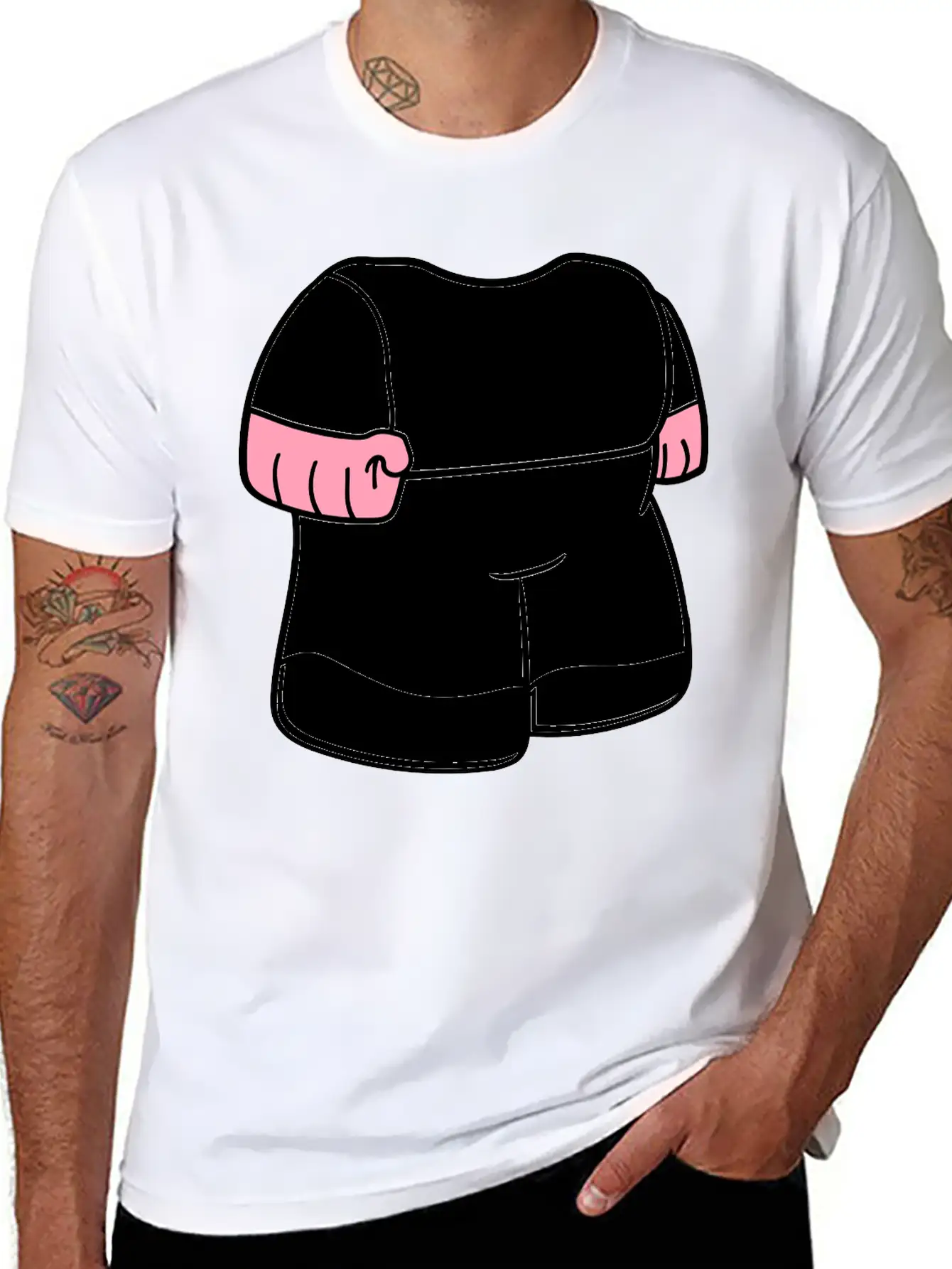 Body Dwarf Small Mini Face Head Funny Cartoon Cart Essential Cotton Tee For Daily Outfits – Unisex Style