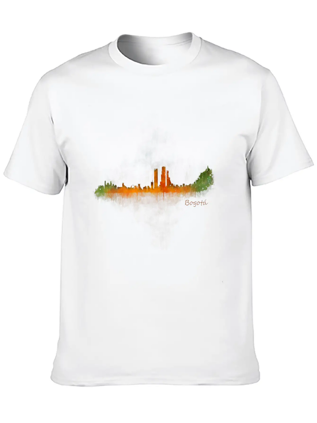 BogotA Colombia Skyline In Watercolor Digital Ar Breathable Soft Cotton T-Shirt – Timeless Casual Look