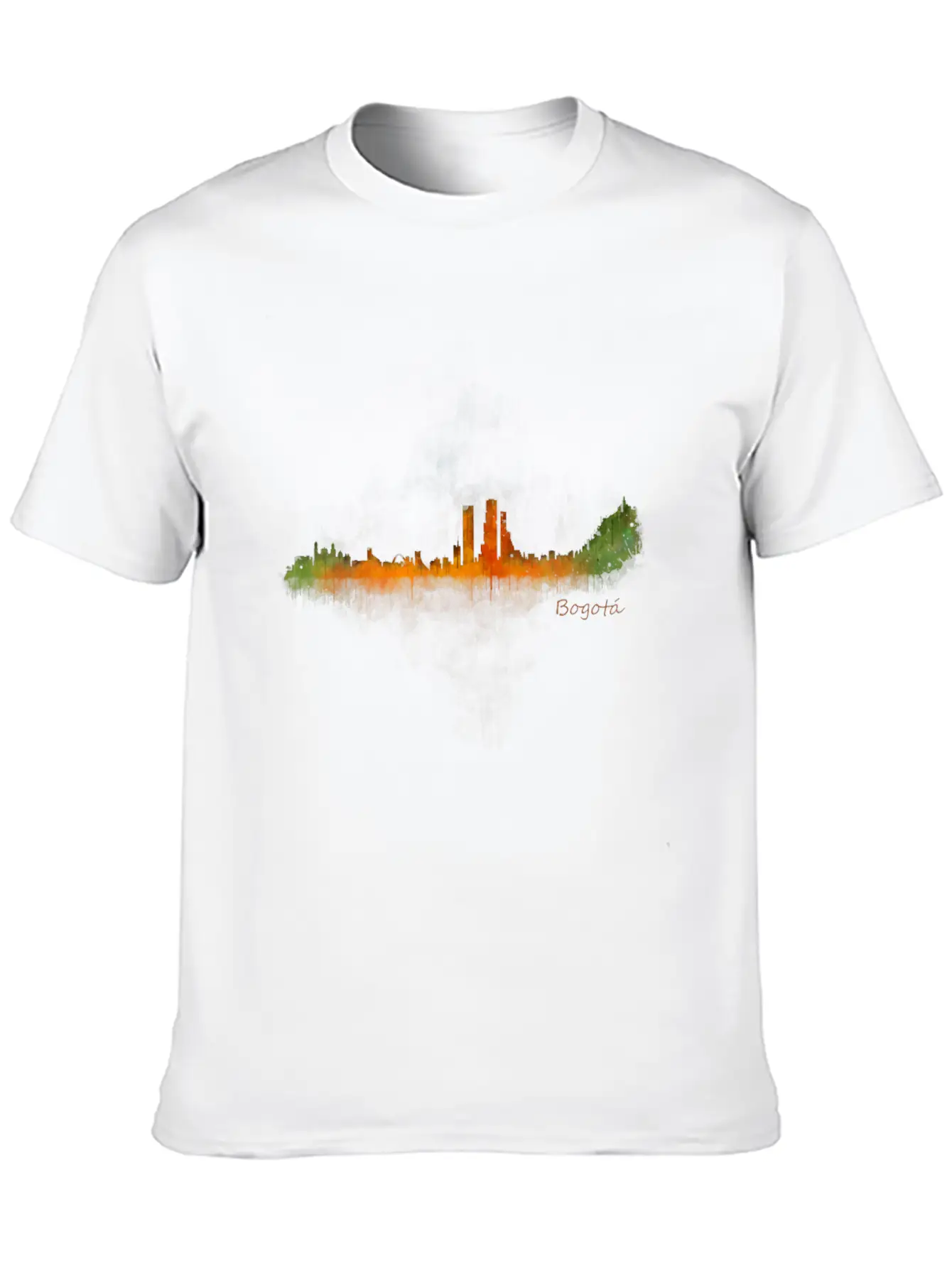 BogotA Colombia Skyline In Watercolor Digital Ar Breathable Soft Cotton T-Shirt – Timeless Casual Look