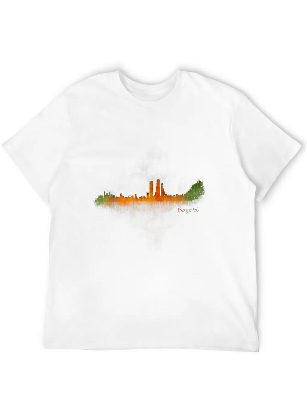 BogotA Colombia Skyline In Watercolor Digital Ar Breathable Soft Cotton T-Shirt – Timeless Casual Look