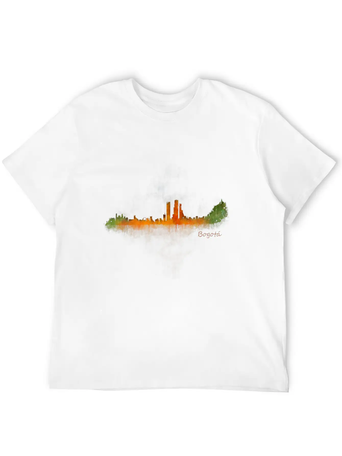 BogotA Colombia Skyline In Watercolor Digital Ar Breathable Soft Cotton T-Shirt – Timeless Casual Look