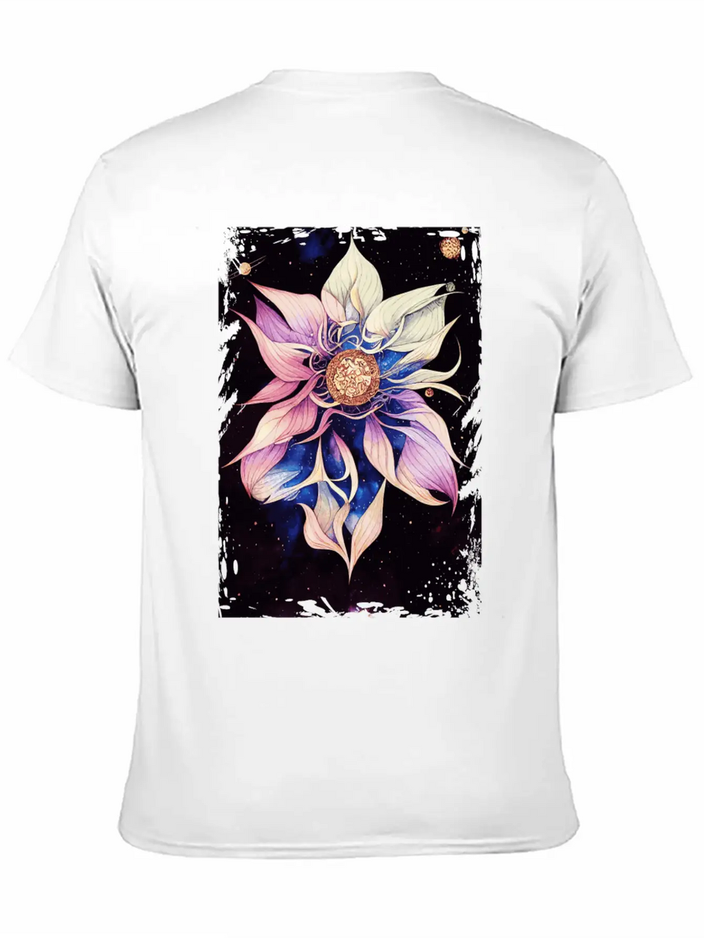 Bohemian Flower Floral Space Illustration Boho Breathable Graphic T-Shirt – Perfect For Casual Days
