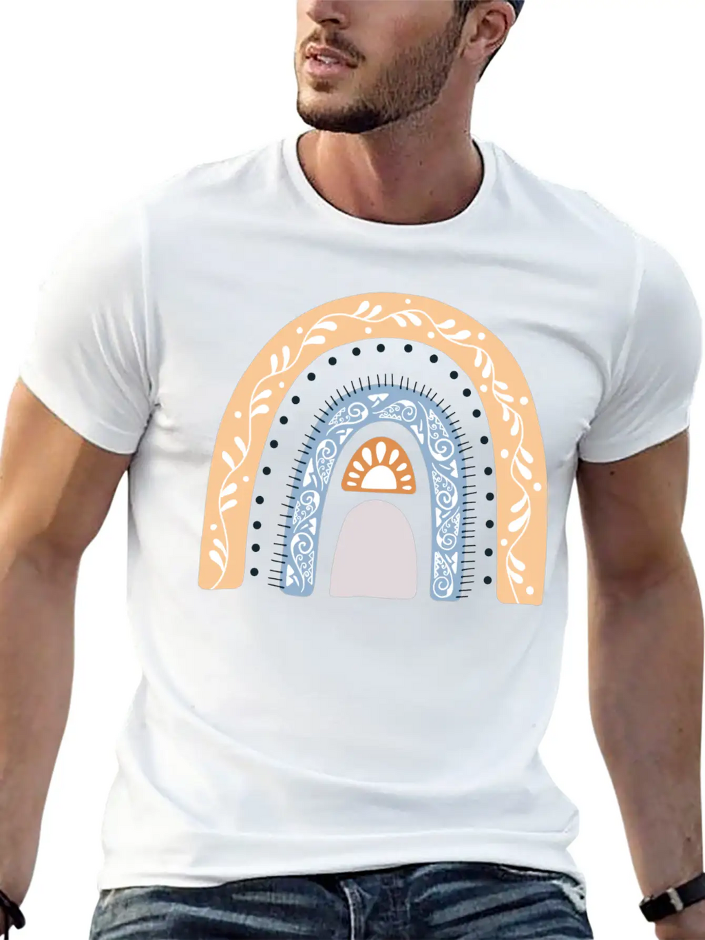 Boho Rainbow Design 43 Timeless Short Sleeve Tee – Comfy And Minimalist Design