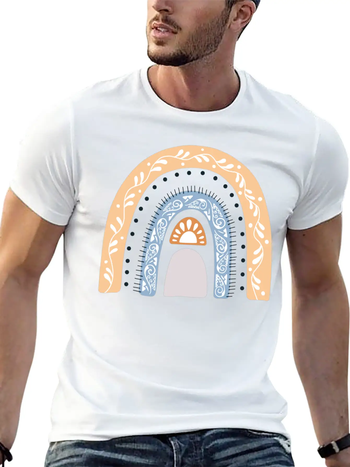 Boho Rainbow Design 43 Timeless Short Sleeve Tee – Comfy And Minimalist Design