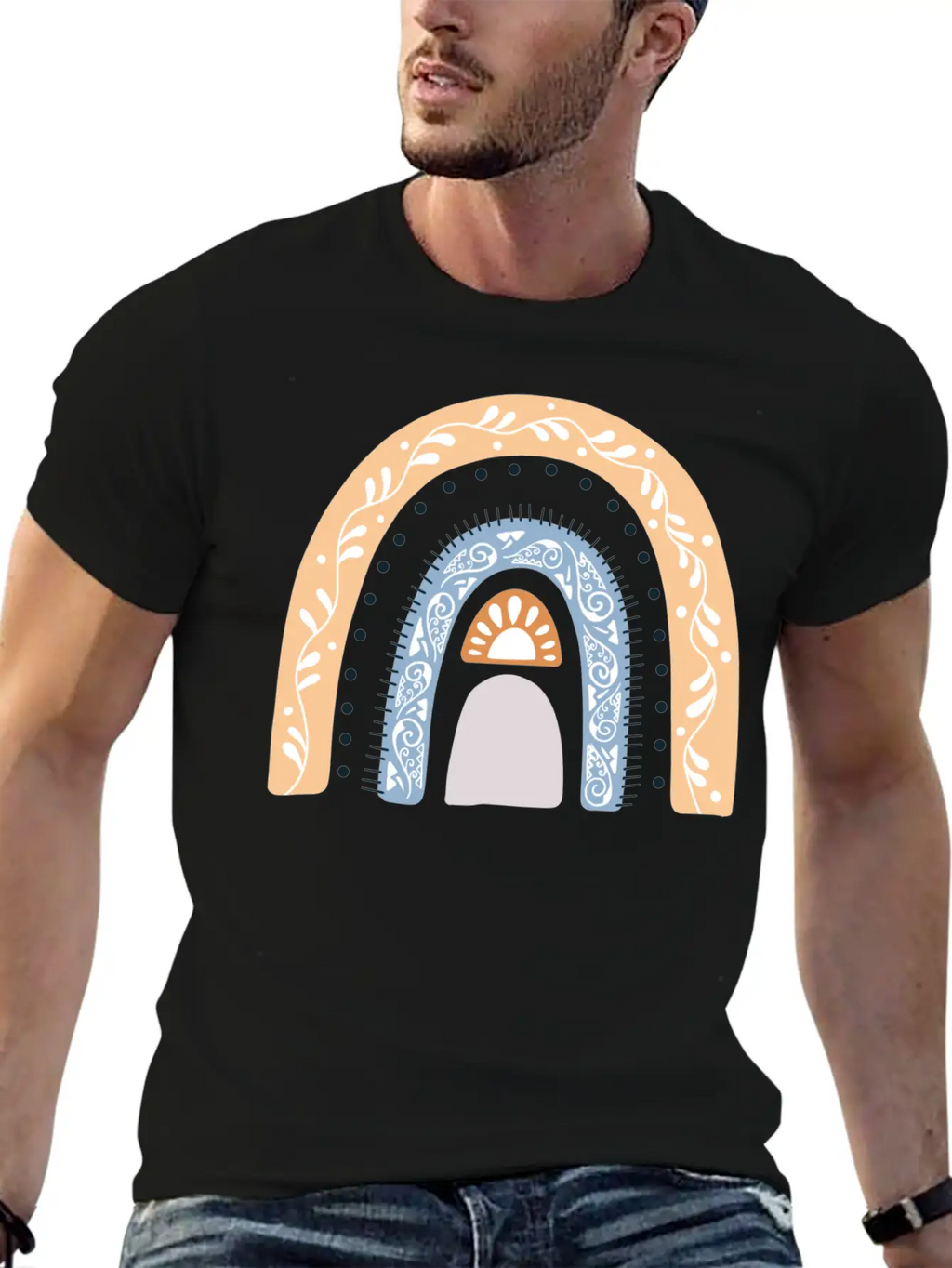 Boho Rainbow Design 43 Timeless Short Sleeve Tee – Comfy And Minimalist Design