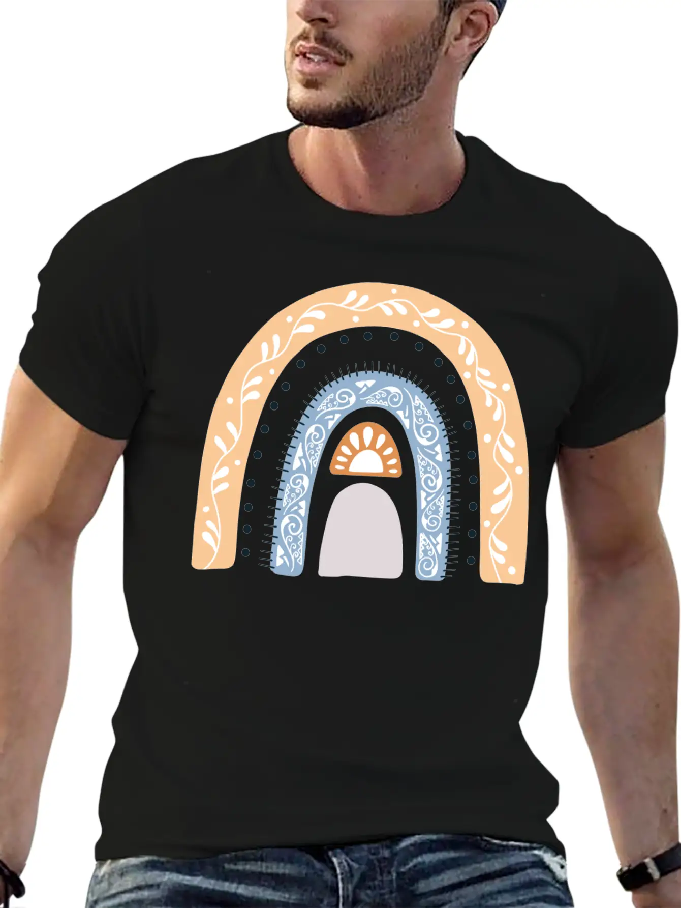 Boho Rainbow Design 43 Timeless Short Sleeve Tee – Comfy And Minimalist Design