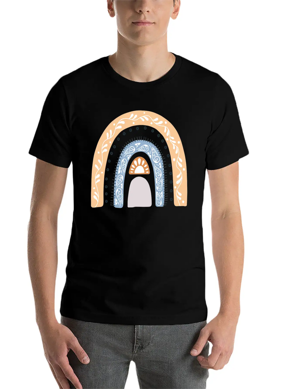 Boho Rainbow Design 43 Timeless Short Sleeve Tee – Comfy And Minimalist Design