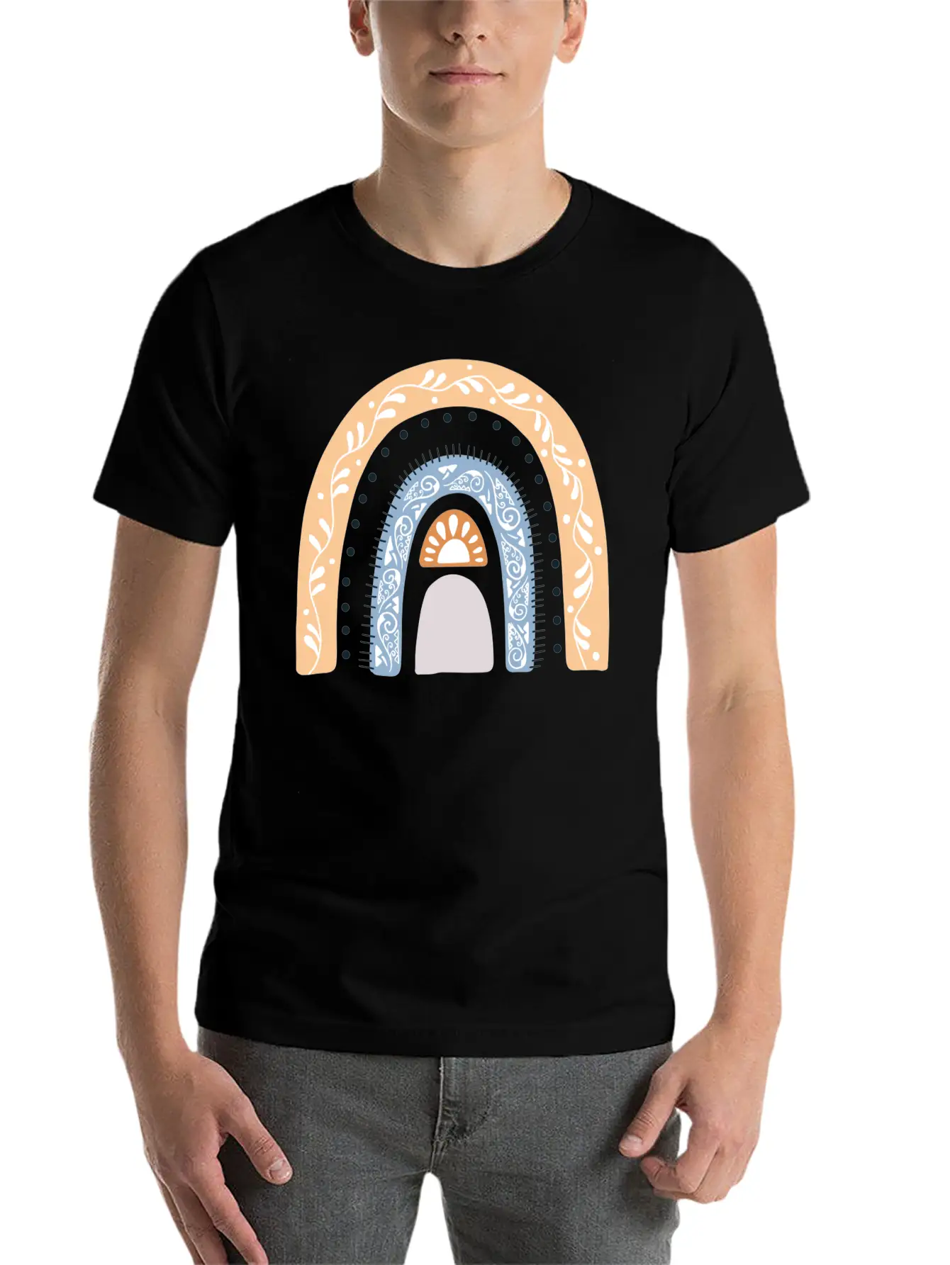 Boho Rainbow Design 43 Timeless Short Sleeve Tee – Comfy And Minimalist Design
