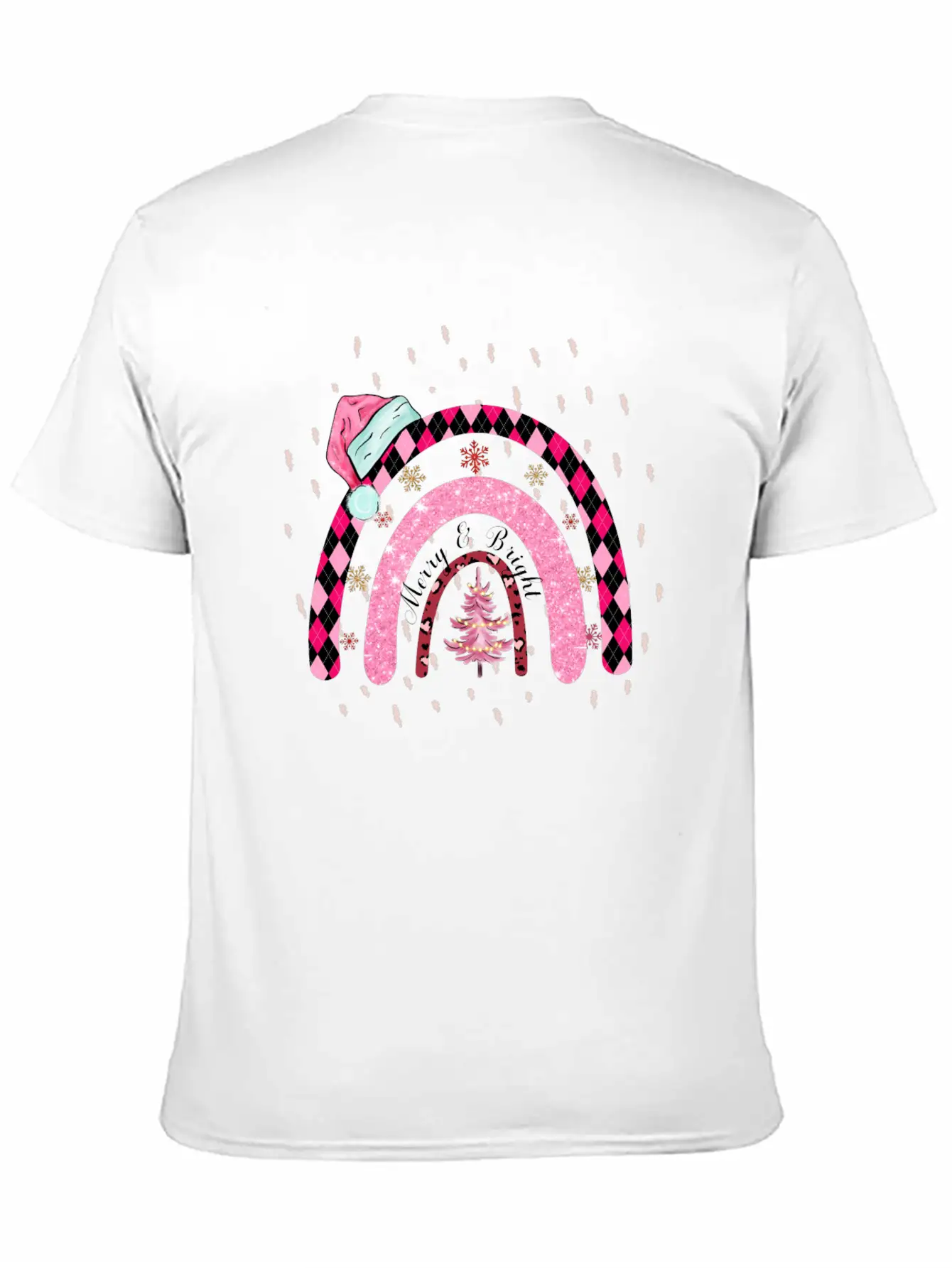 Boho Rainbow Merry Christmas Stylish Everyday T-Shirt – Unisex Basic Cotton Tee