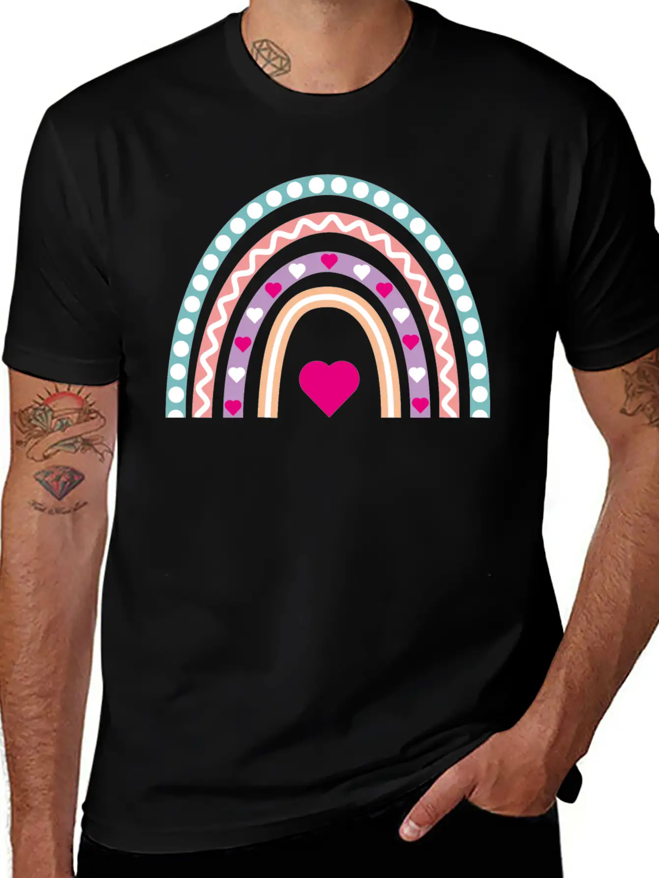 Boho Rainbow Soft Colors Timeless Short Sleeve Tee – Comfy And Minimalist Design