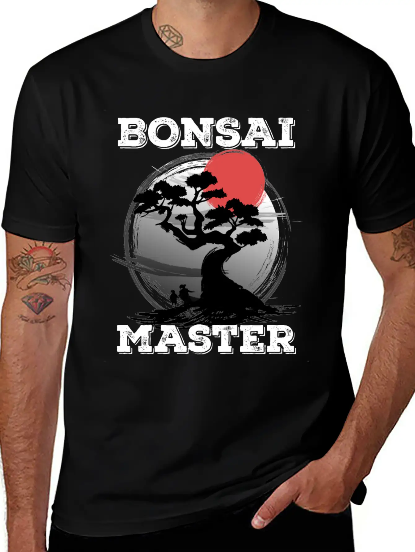 Bonsai Master Tree Sunset Miniature Plants Trees Breathable Graphic T-Shirt – Perfect For Casual Days
