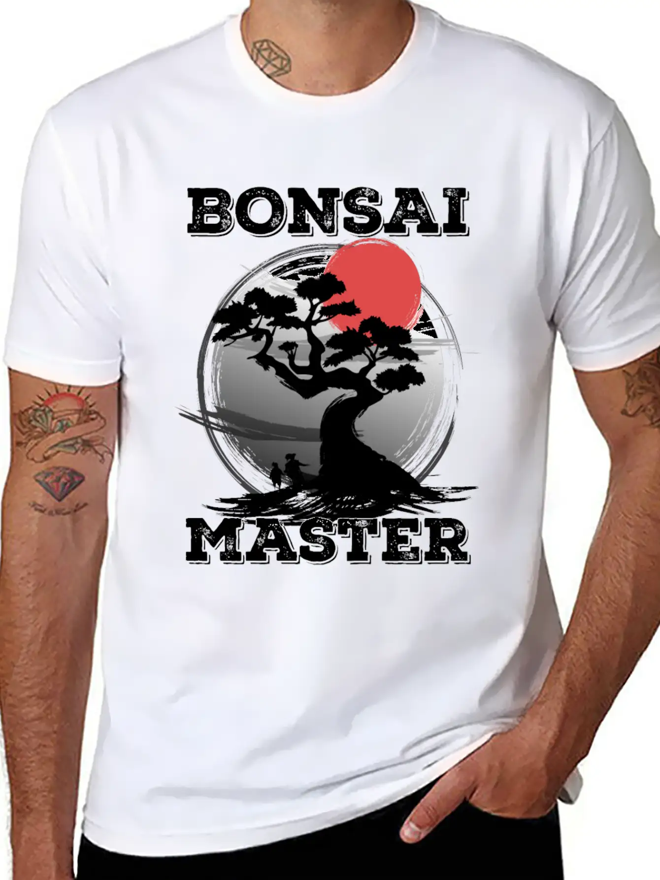 Bonsai Master Tree Sunset Miniature Plants Trees Breathable Graphic T-Shirt – Perfect For Casual Days
