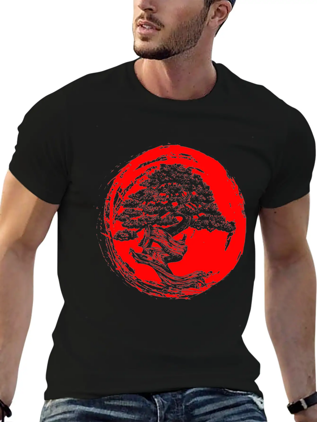 Bonsai T Shirt Japanese Trees Zen Buddhist Red Sun Essential Cotton Tee For Daily Outfits – Unisex Style