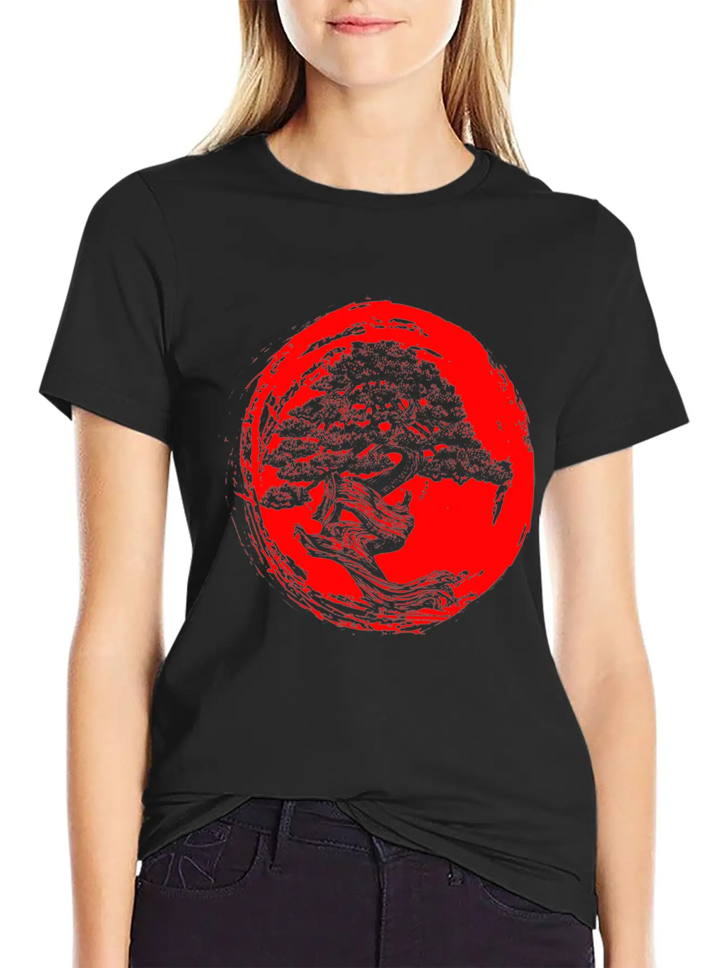 Bonsai T Shirt Japanese Trees Zen Buddhist Red Sun Essential Cotton Tee For Daily Outfits – Unisex Style